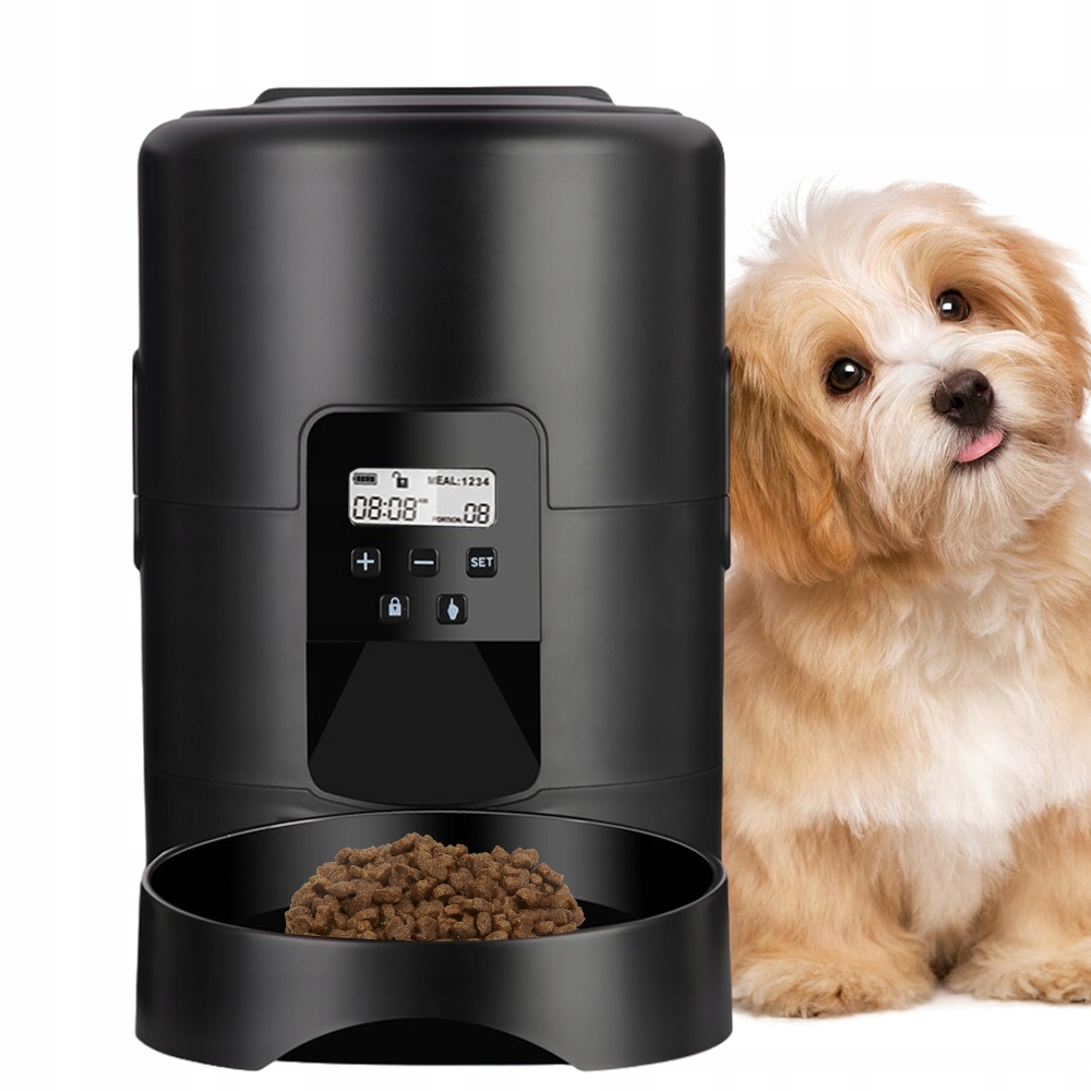 Levně Automatické krmítko s LCD displejem, 1 až 4 jídla denně 2 l