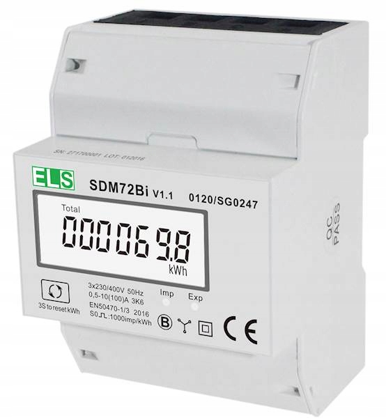 Licznik energii SDM72BI MID Dwukierunkowy 100A