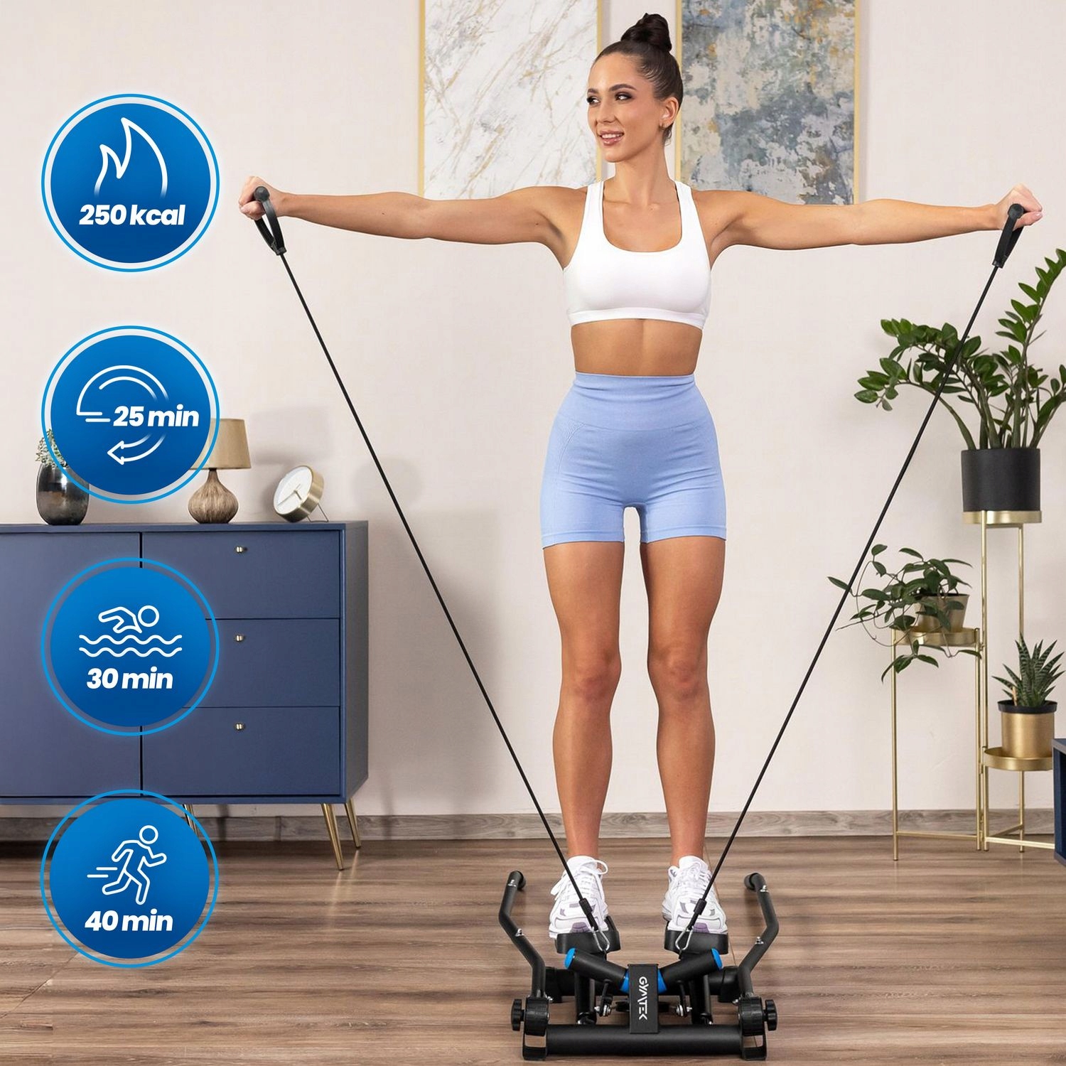 ТОРСІОННИЙ СТЕППЕР ДЛЯ ВПРАВ З ПЛЕЧИМА І ЛАНКАМИ ЛІЧИЛЬНИК XST700 GYMTEK Модель XST700