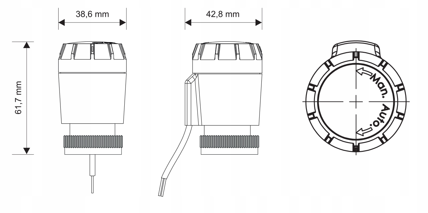 SIŁOWNIK TERMICZNY TERMOELEKTRYCZNY 230V M30x1.5 Kod producenta EUROSTER-T1NC