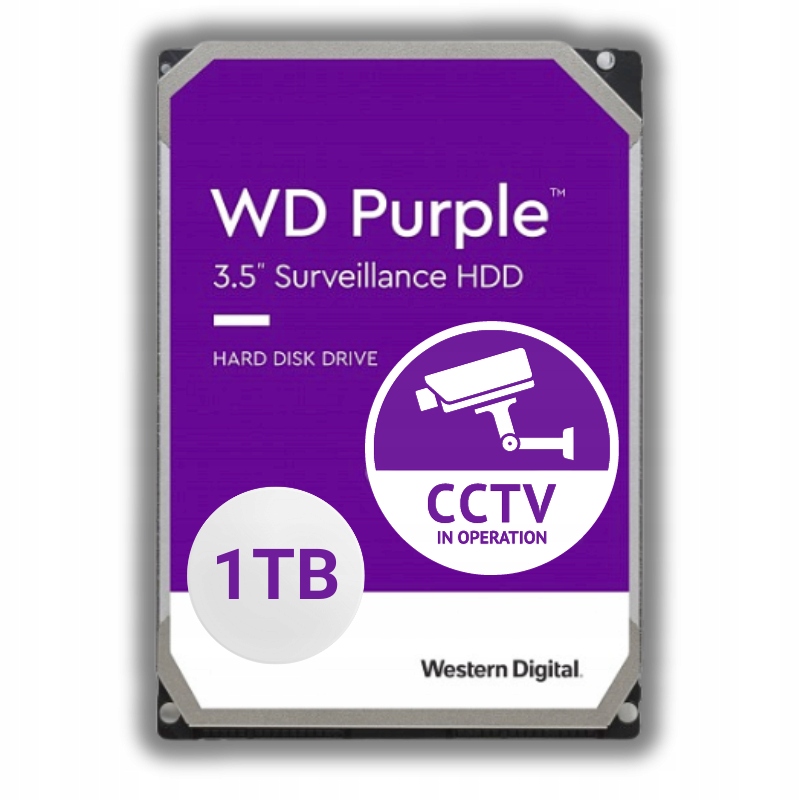 WESTERN DIGITAL Purple (3.5'', 1TB, 64MB, 5400 RPM, SATA 6 Gb/s) — 3