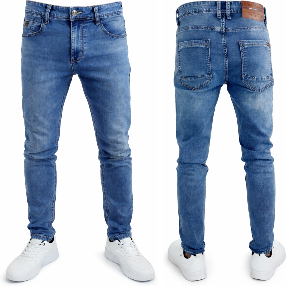 Spodnie jeansowe męskie klasyczne niebieskie r.32