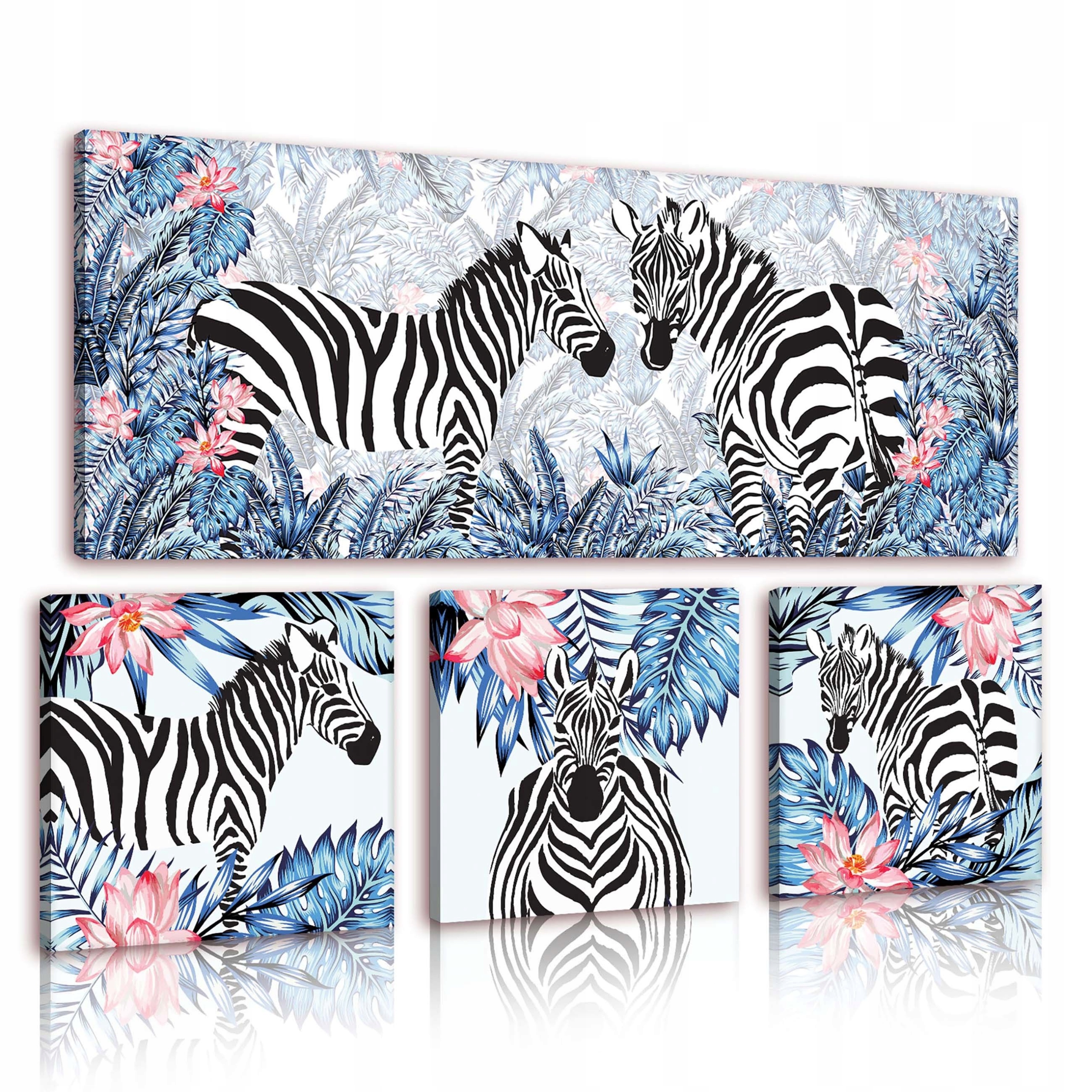 Obraz 80x55 Zebra tropy džungle exotika příroda zvířata Afrika listy