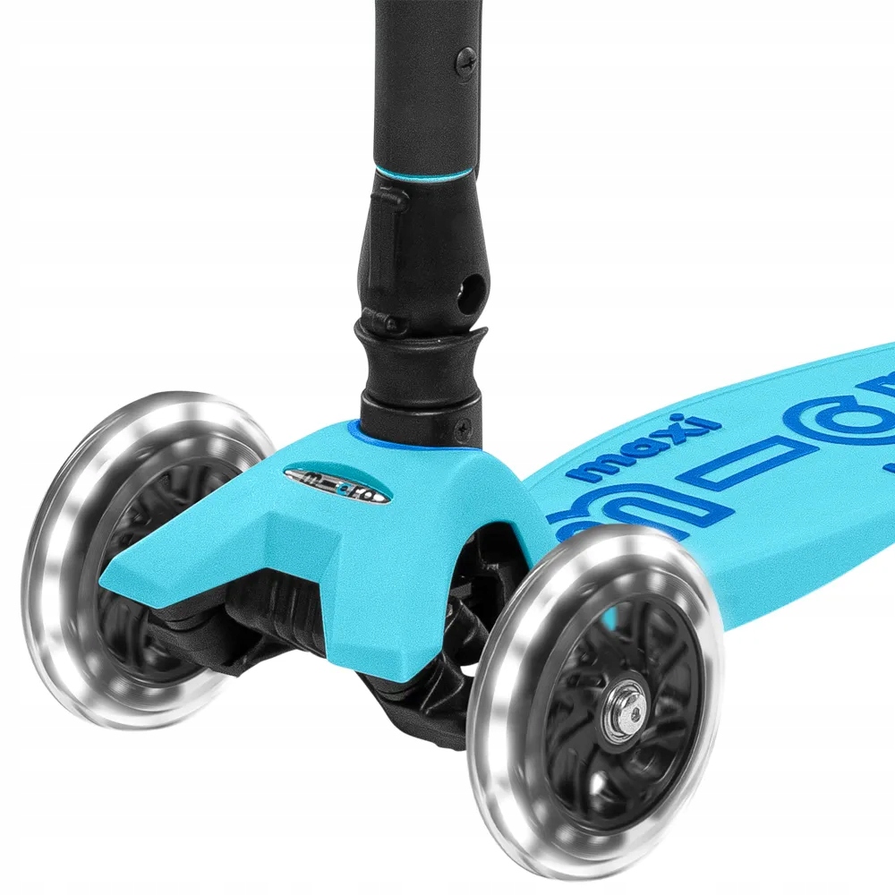 Micro - Składana hulajnoga Maxi Deluxe Bright Blue LED Hamulec tak