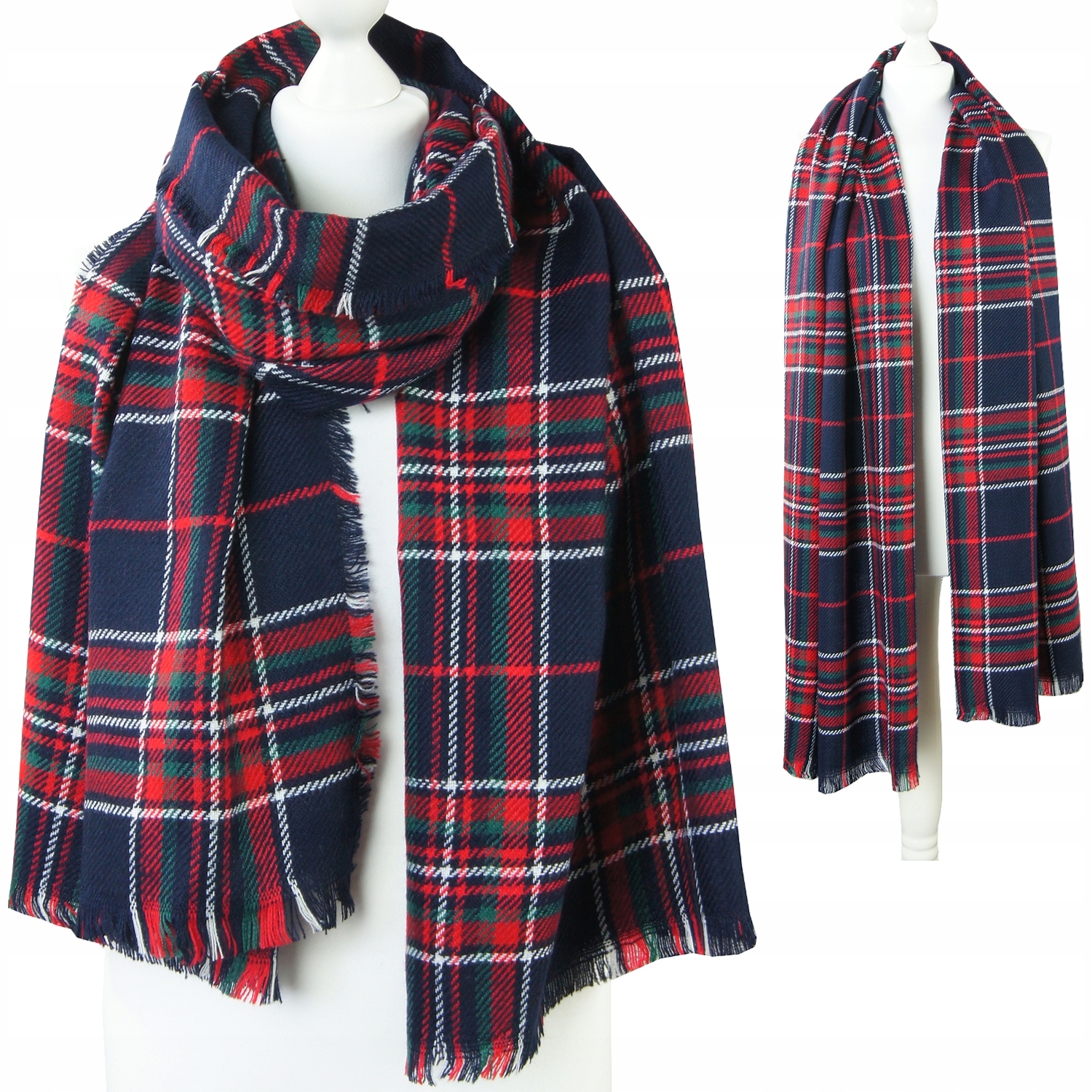 

modny Duży Ciepły Szal XXL chusta w Kratę - Kolory