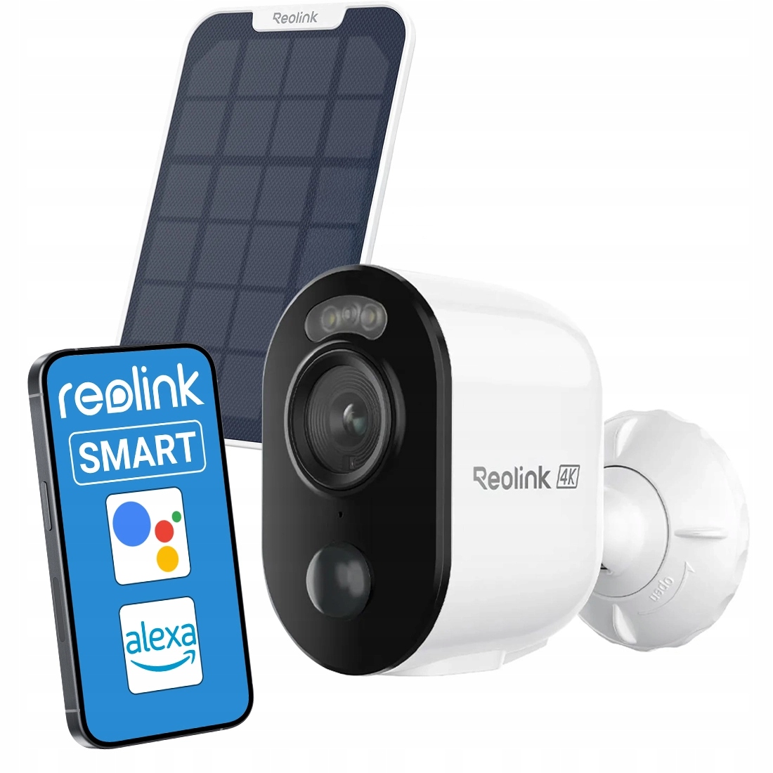 Kamera zewnętrzna solarna Reolink 4K Wi-Fi 2.4/5 GHz Ir Ai biały +Panel
