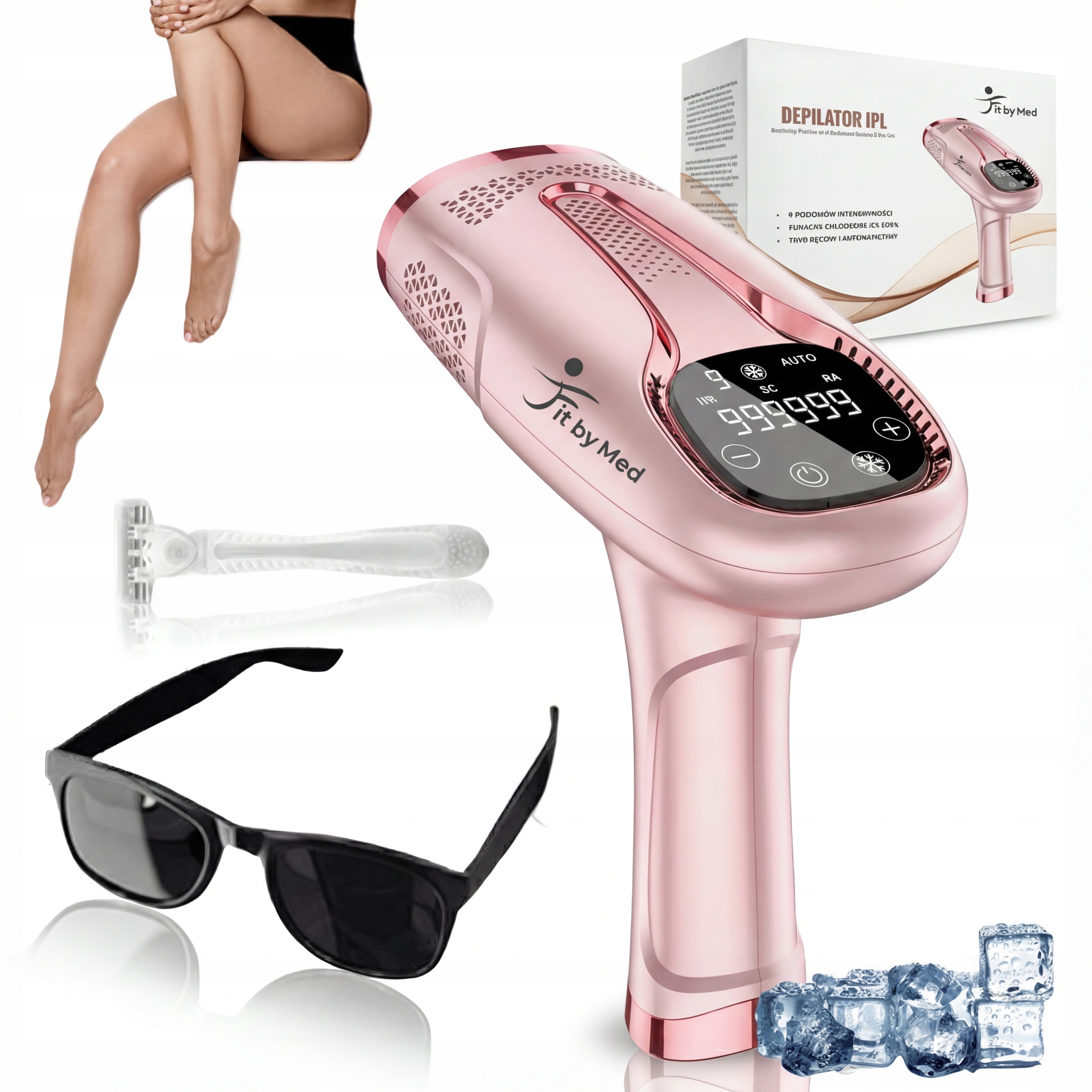 Depilator Laserowy Ipl Do Włosów Twarzy Ciała Bikini Depilacja Bezbolesny