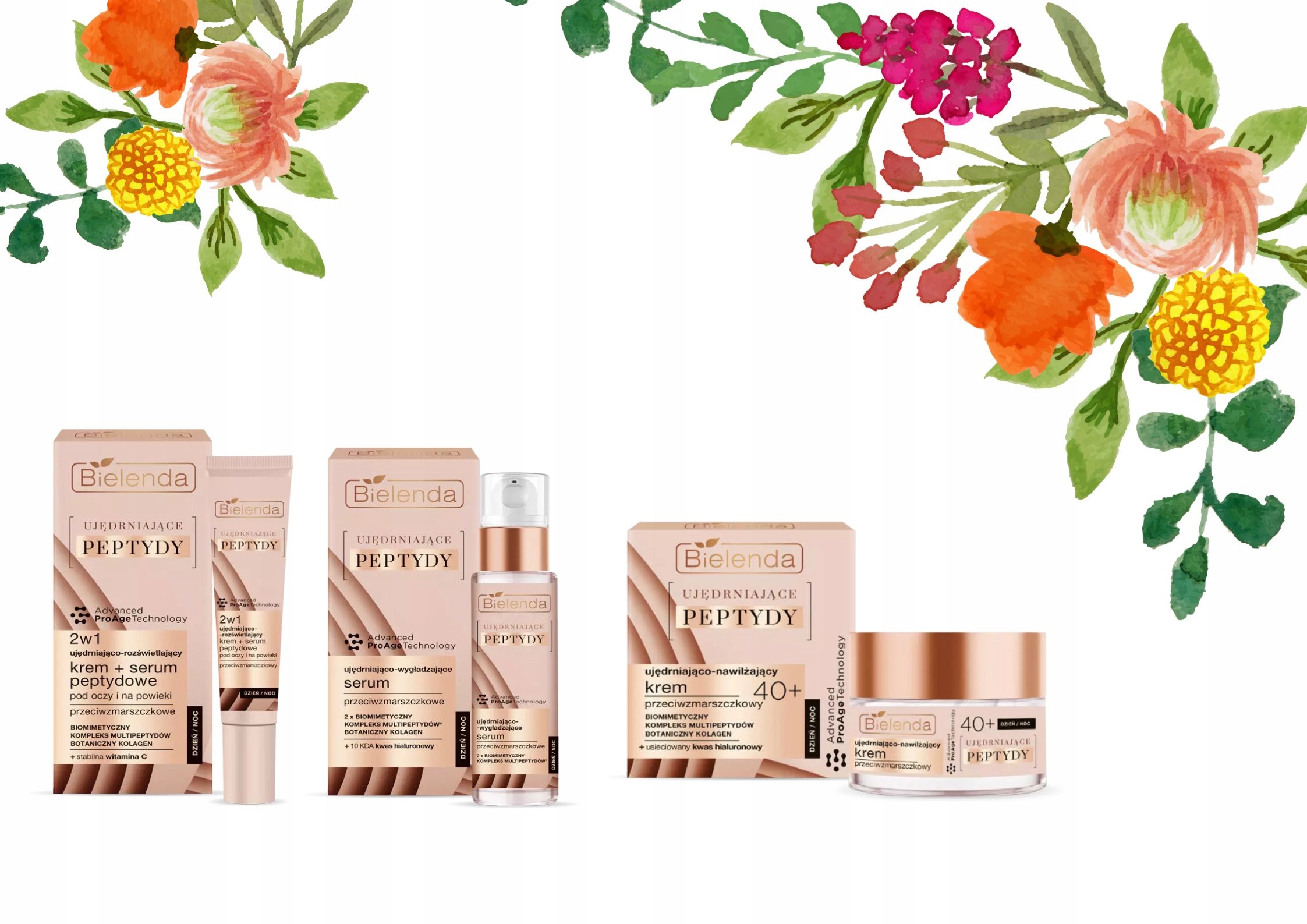 Bielenda Ujędrniające Peptydy zestaw prezentowy 40+PREMIUM