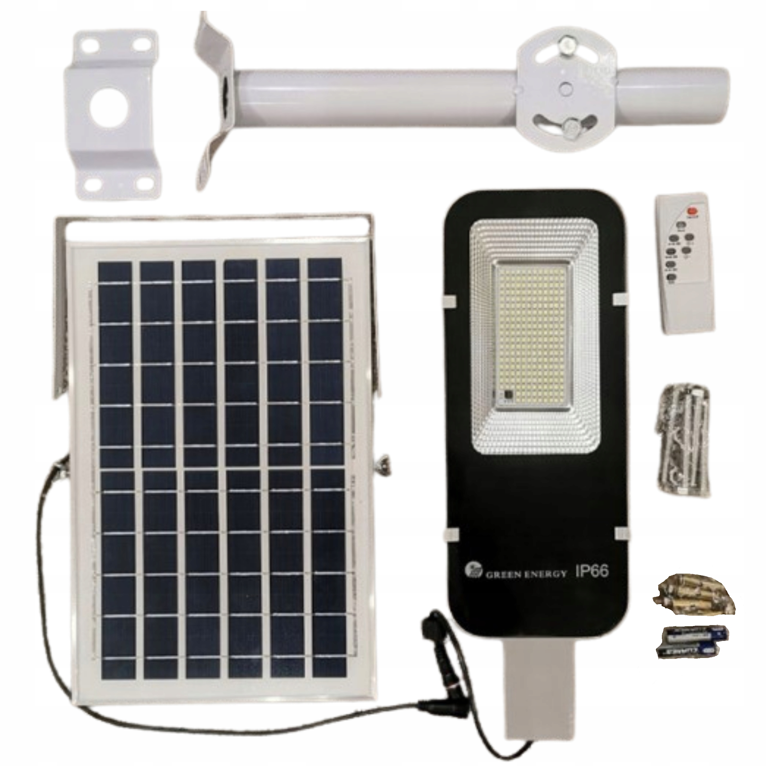 Solární lampa 2000W Zahradní s pohybovým a soumrakovým senzorem, velký Led panel