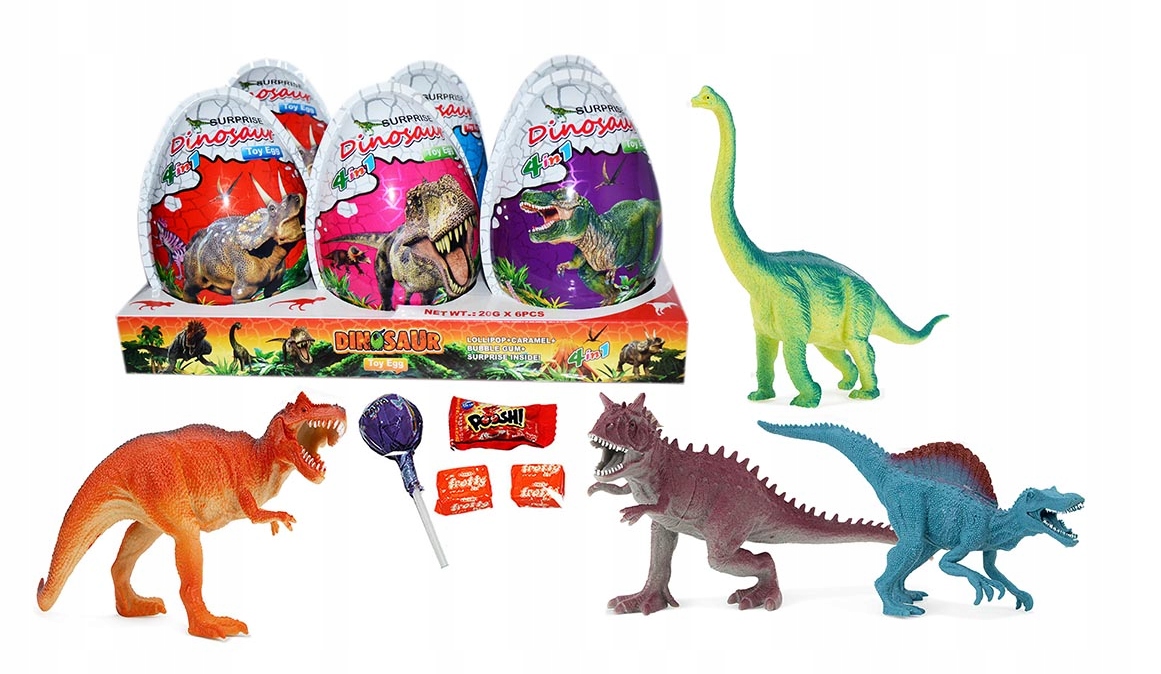 Levně Vajíčko s hračkou Dinosaurus sladkosti 6 x 20 g