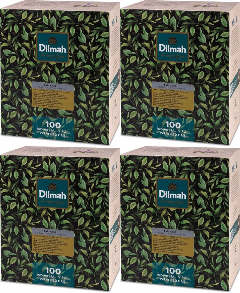 Herbata Earl Grey Dilmah 100 sztuk koperty x4