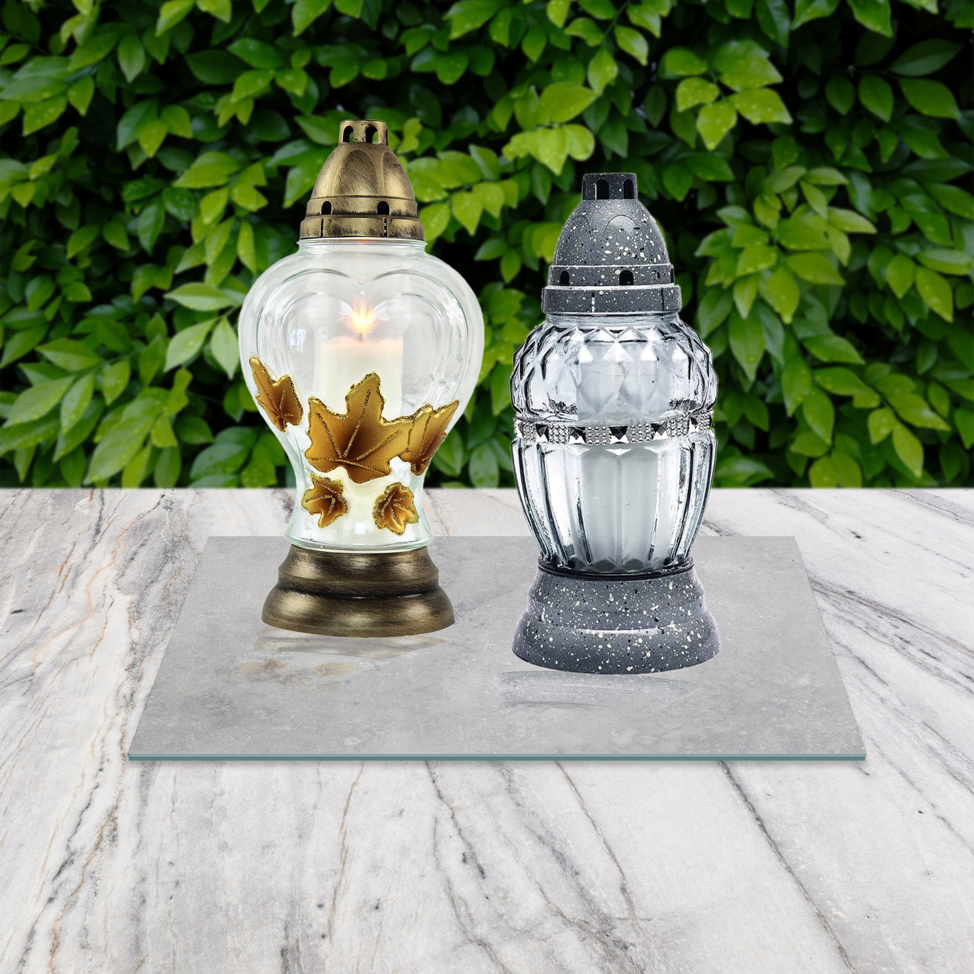 SZKLANA PODSTAWKA POD ZNICZE 30x20 Beton 275a Marka inna