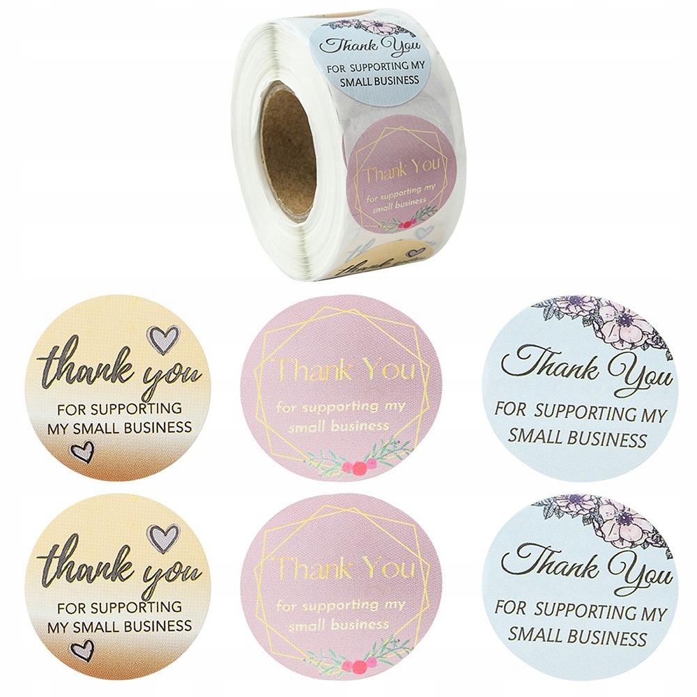 Naklejki Podziękowanie Zakup Zamówienie Thank You For Your Business 500szt