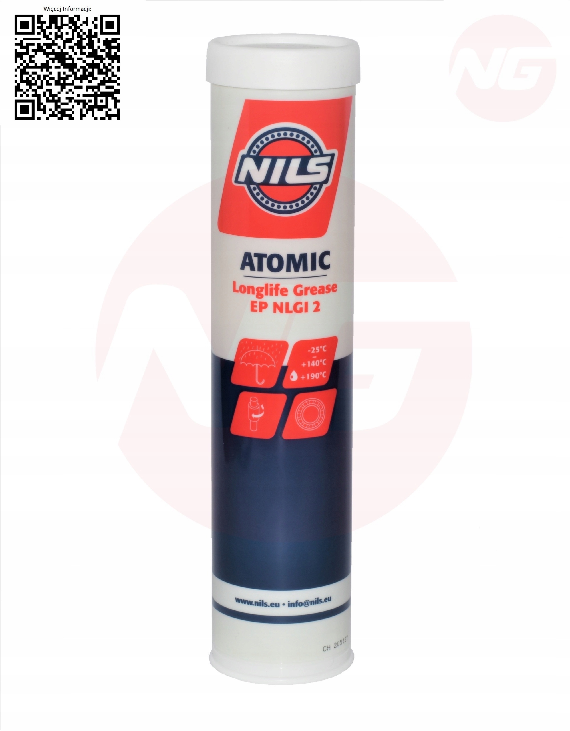 Smar do łożysk tocznych i ślizgowych Towot Nils Atomic Nlgi 2 kartusz 400gr