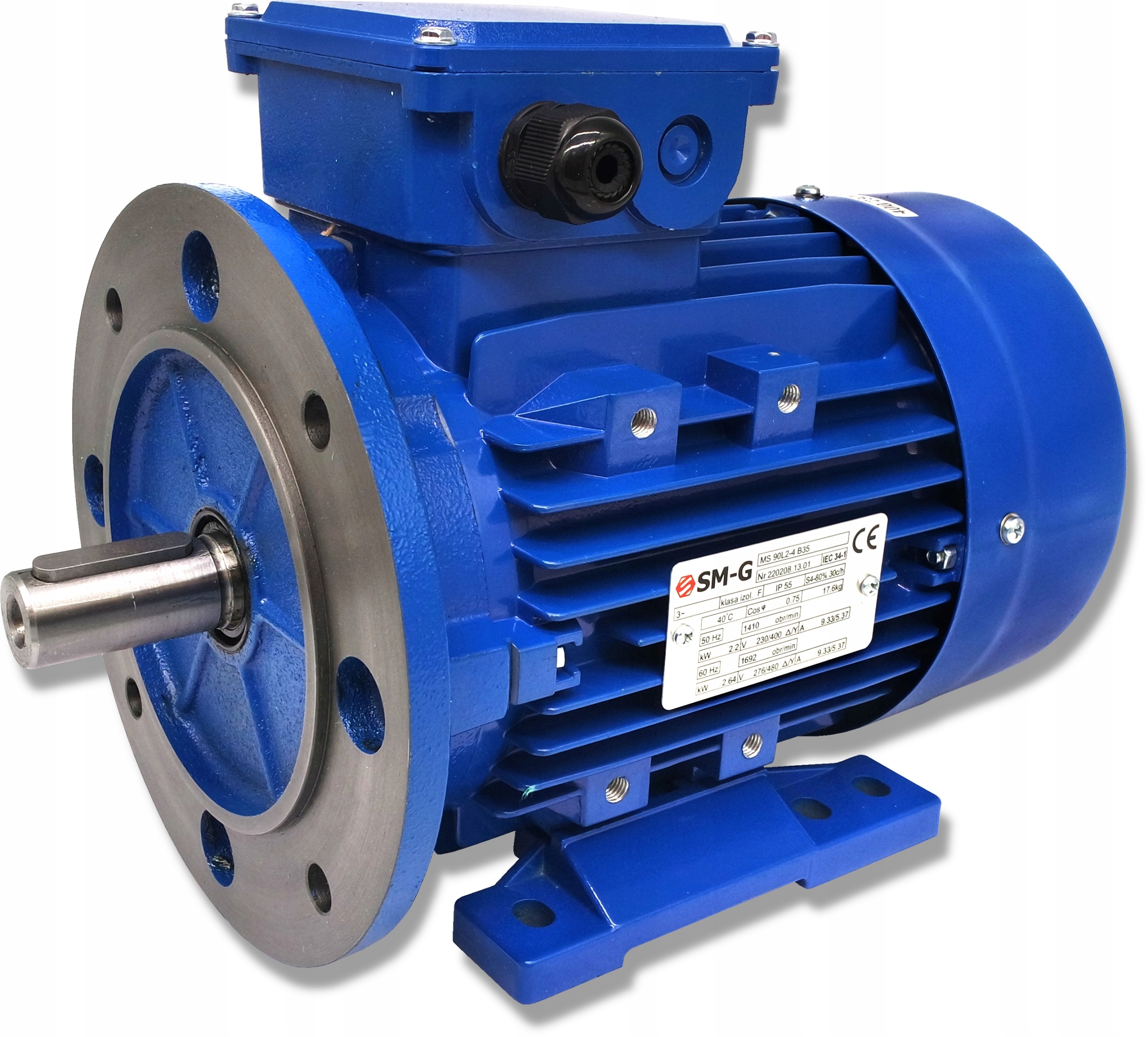 3037.MS.90L.2-4.2,2kW.B35 - Фланцевый двигатель 2.2 kW 230V 1410OBR 3-фазный