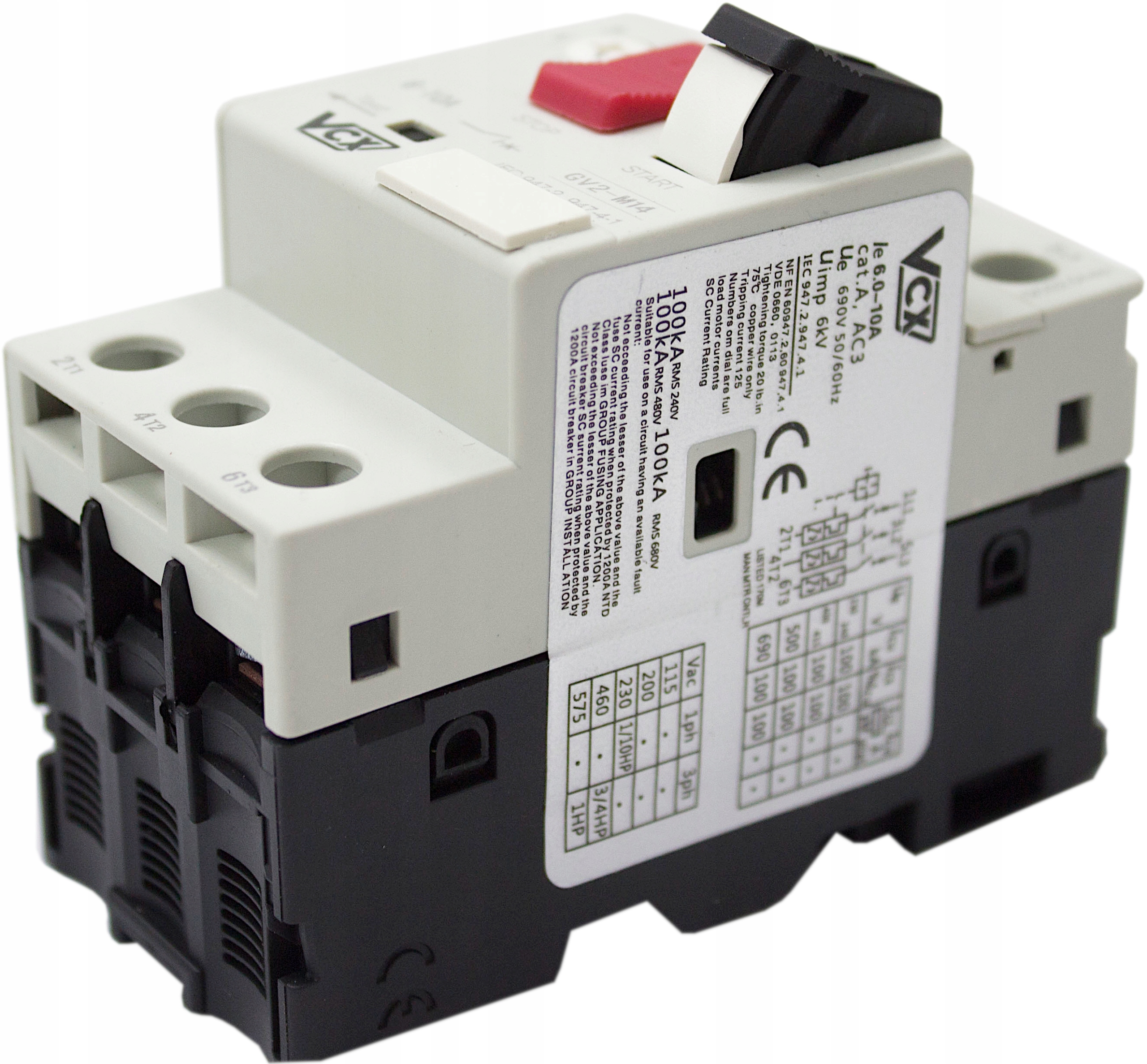 WYŁĄCZNIK SILNIKOWY NA SZYNĘ VCX GV2 1,6-2,5A MODUŁOWY WYŁĄCZNIK VCX Producent VCX