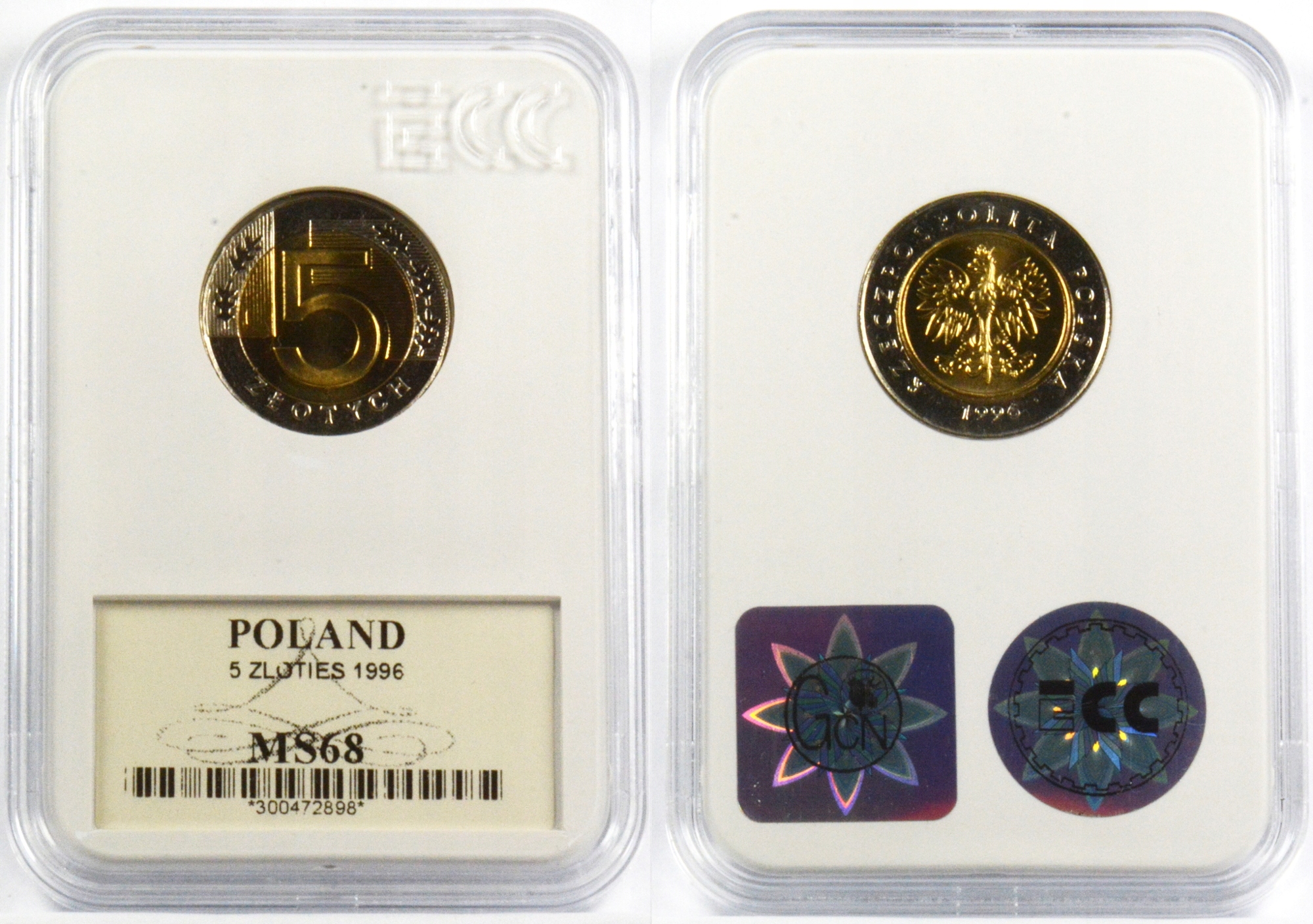 5 ZŁOTYCH 1996 MS68 9.04
