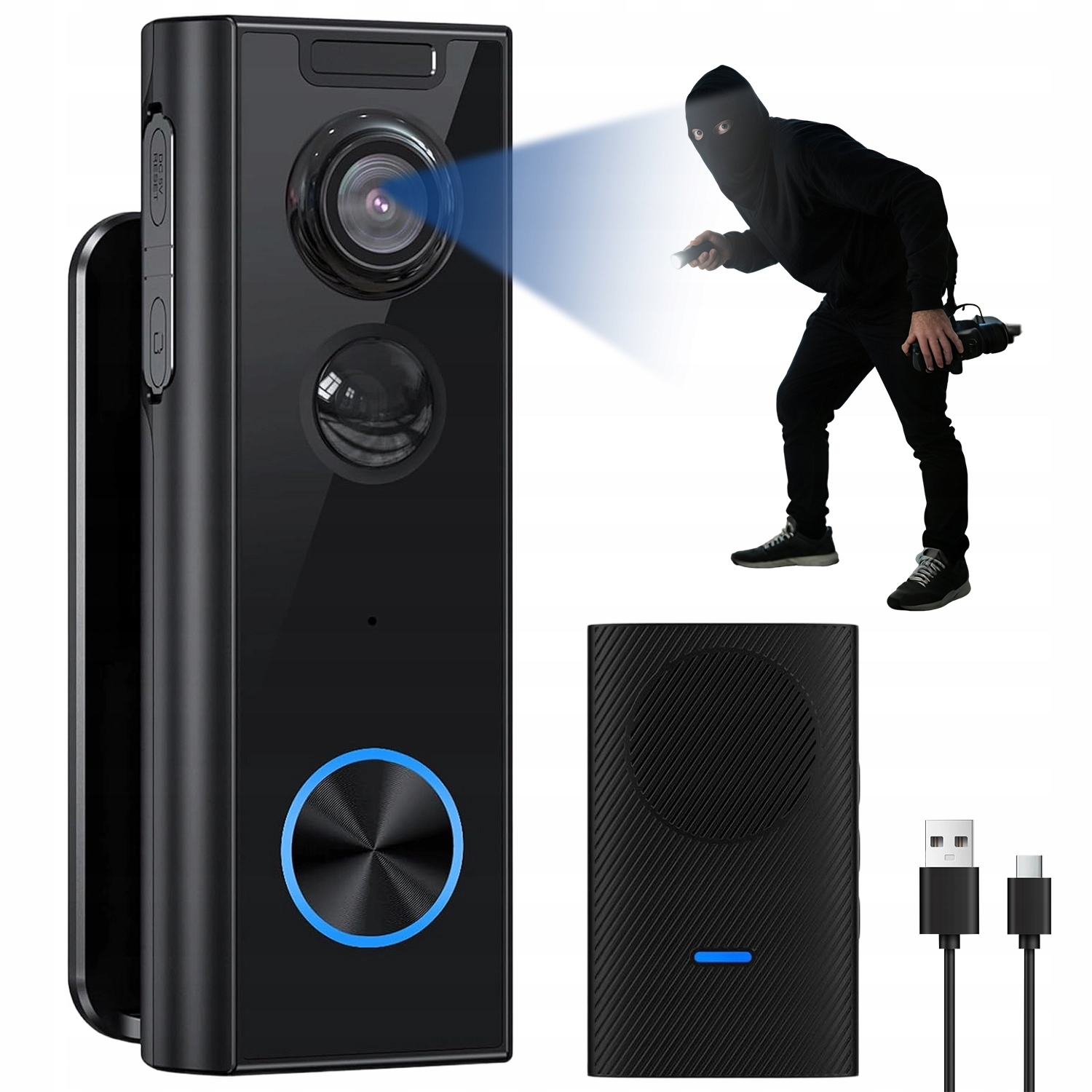 Interkom S Kamerou 4MP Wifi 120° Monitorování Pohybového Senzoru