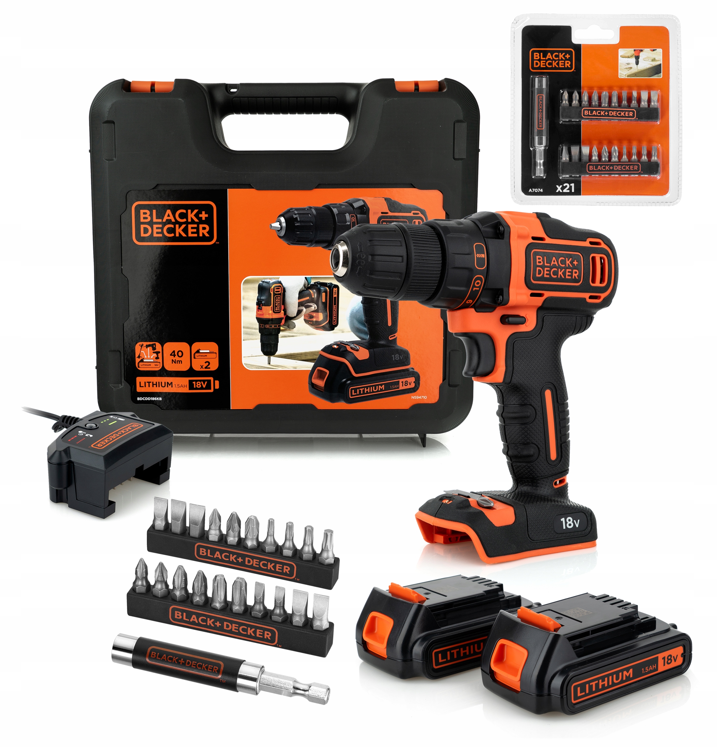 BLACK DECKER WIERTARKO WKR TARKA BDCDD186KB BITY 5035048492642