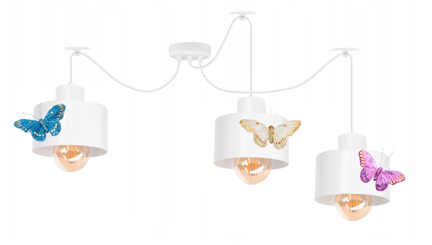 

Lampa Wisząca Loft Motylek Pająk 3 Regulowany