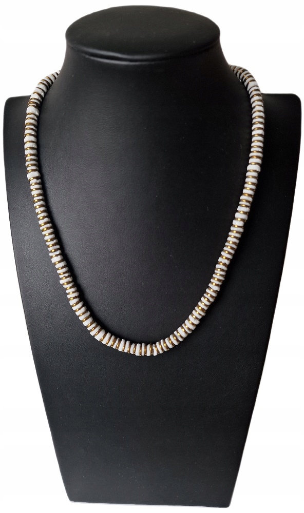 Korál Přírodní Bílý A Hematit Zlatý Náhrdelník Perleťová Hmota