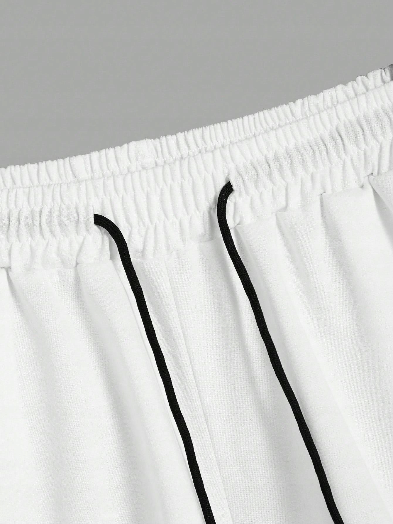 KOMPLET MĘSKI T-SHIRT+SPODENKI Z NADRUKIEM SHEIN S Rozmiar S