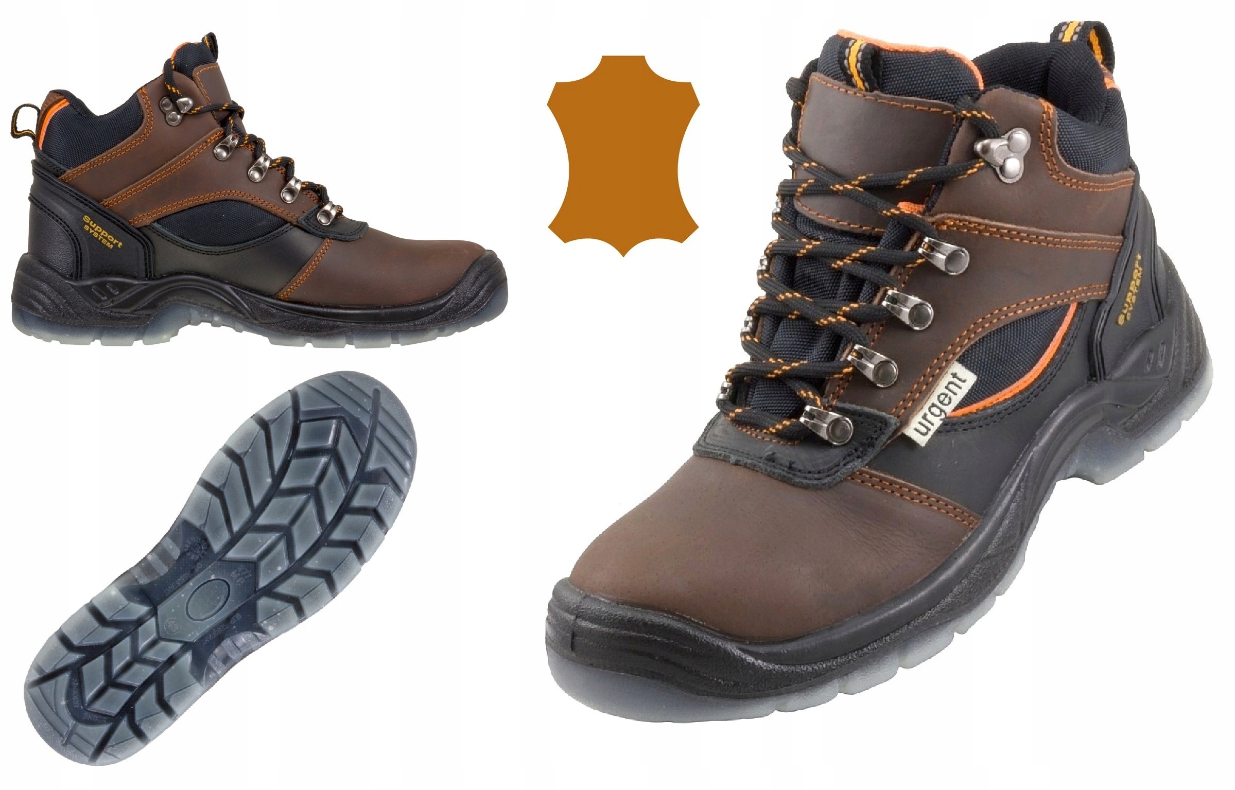 Trzewiki buty robocze mocne Bez Podnoska 120 Ob Skórzane r. 42