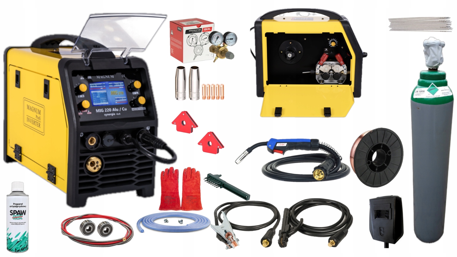 Spawarka Migomat Magnum 220 4x4 AluCU synergia Mig/mag 200A zestaw butla