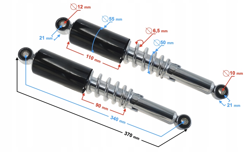 Amortyzatory tył MOTOROWER 50cm3 Barton Ranger Moretti Producent Moretti