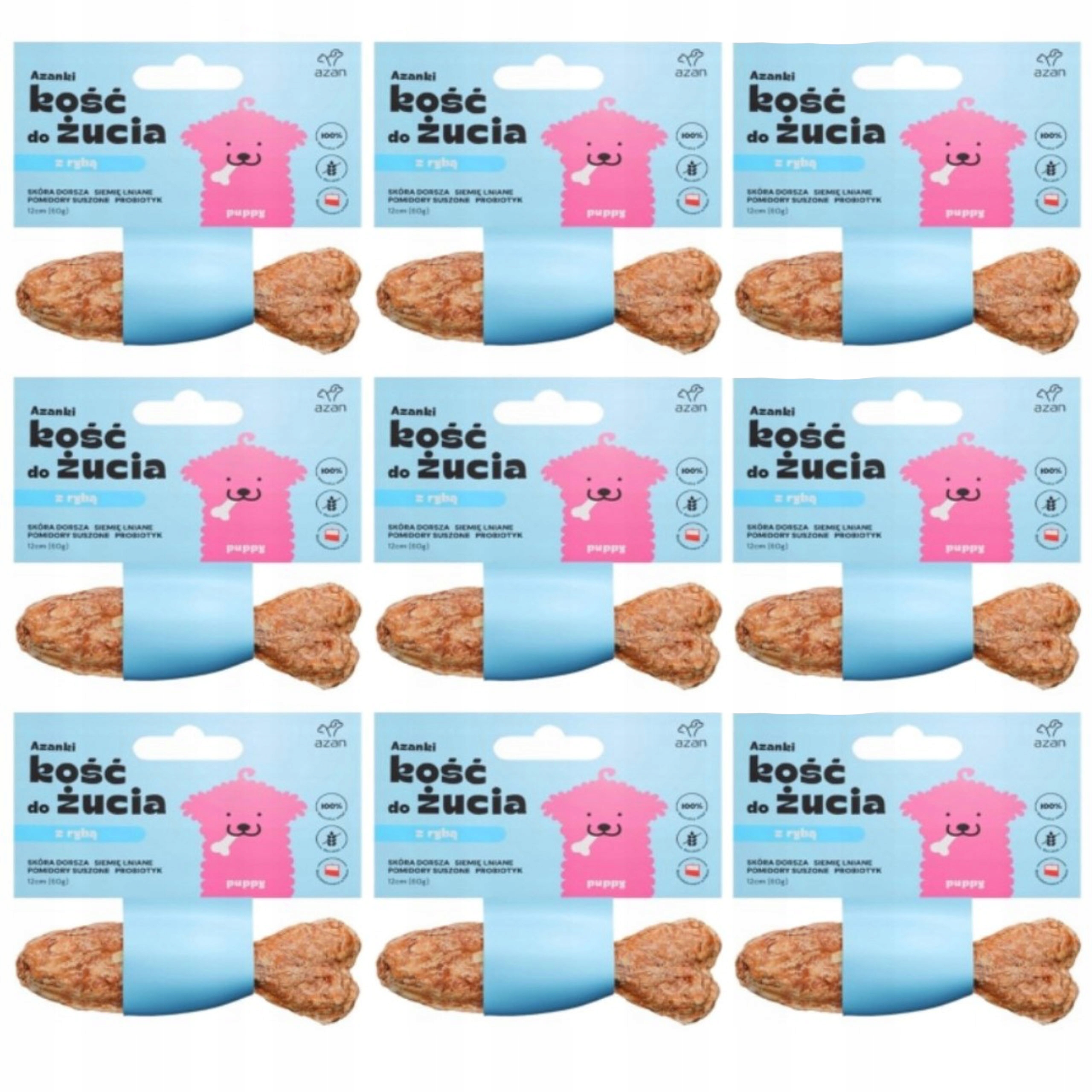 Levně Azanki Kost S Treskou A Probiotikem Puppy Tvar Rybičky 9 x 12 cm