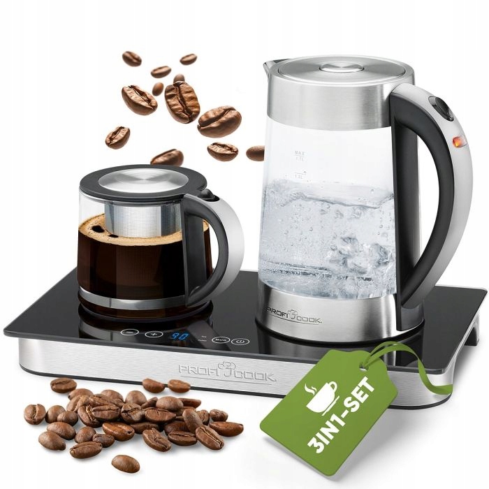 Stacja Do Herbaty Kawy Zaparzacz 2w1 Kawiarka Czajnik 3w1 Płyta Grzewcza