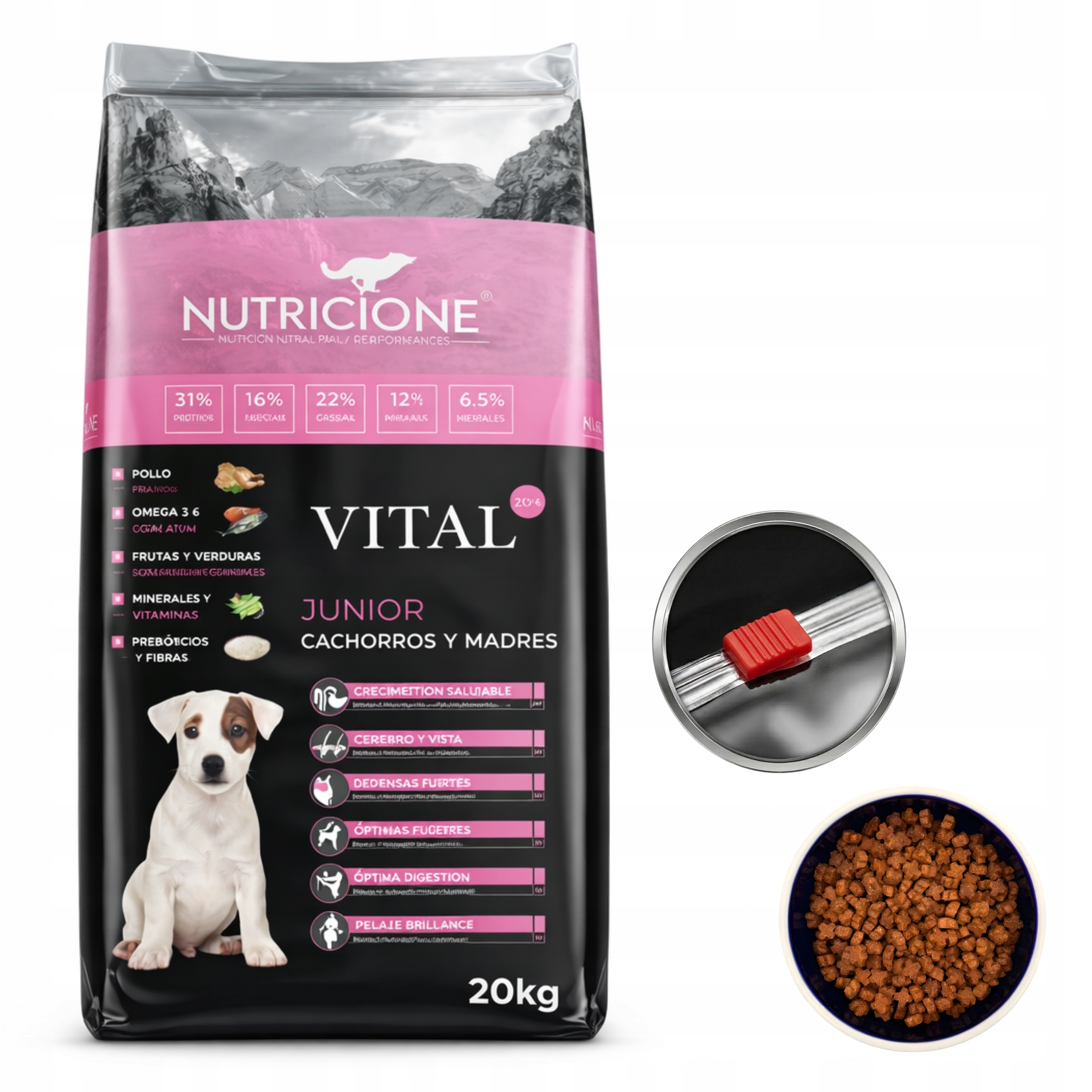 Sucha karma dla psa Nutricione 20 kg kurczak tuńczyk puppy wysokobiałkowa