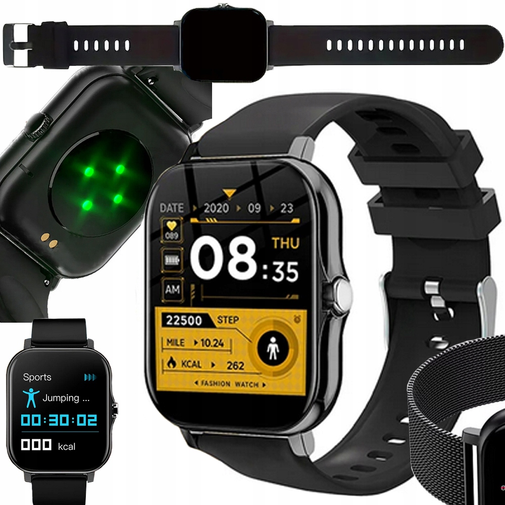 Okosóra Női Karóra Férfi Gumi Szíj Sport Bluetooth Beszélgetés Fekete