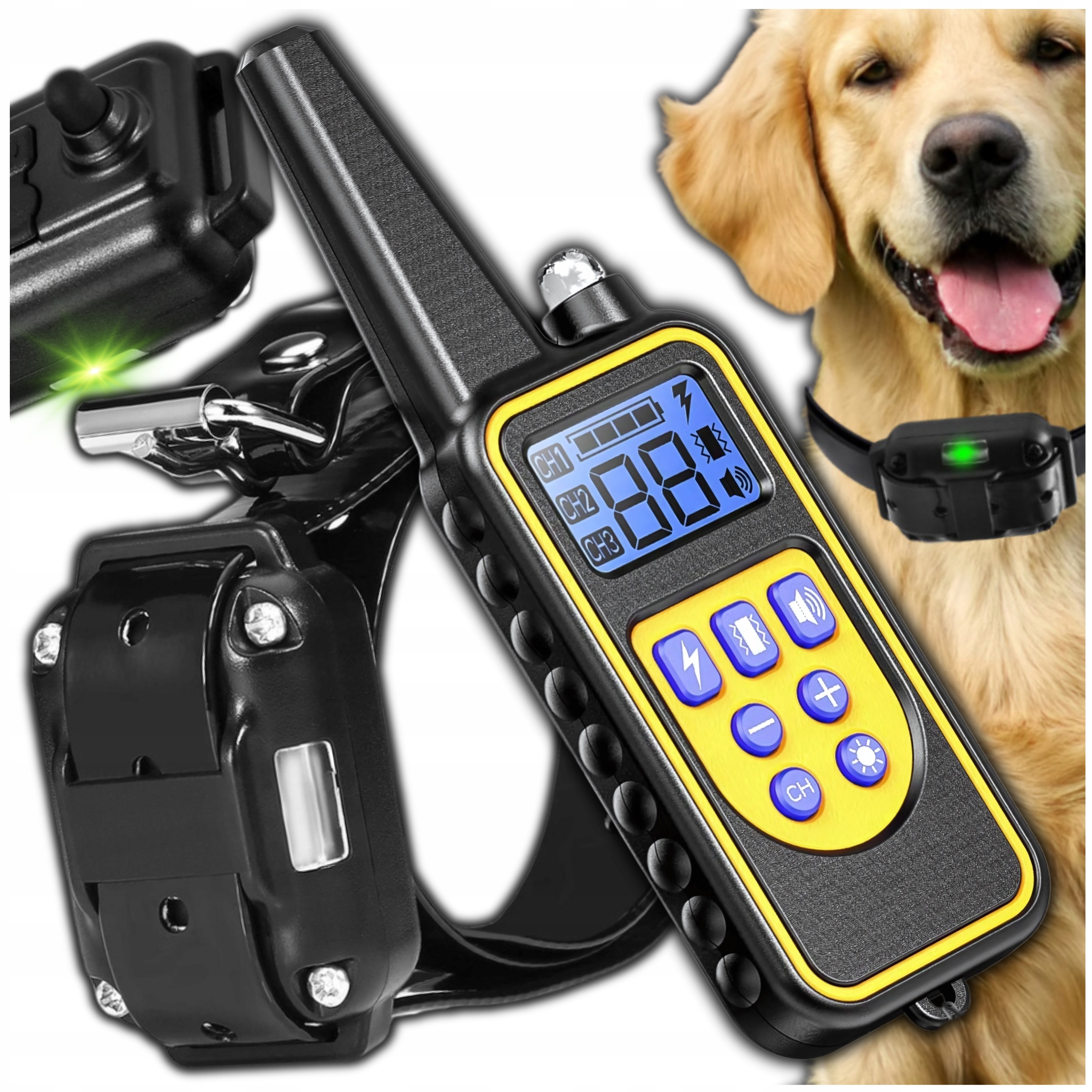 Elektrický výcvikový obojek pro psa 800 m, dálkové ovládání pro malého i velkého psa