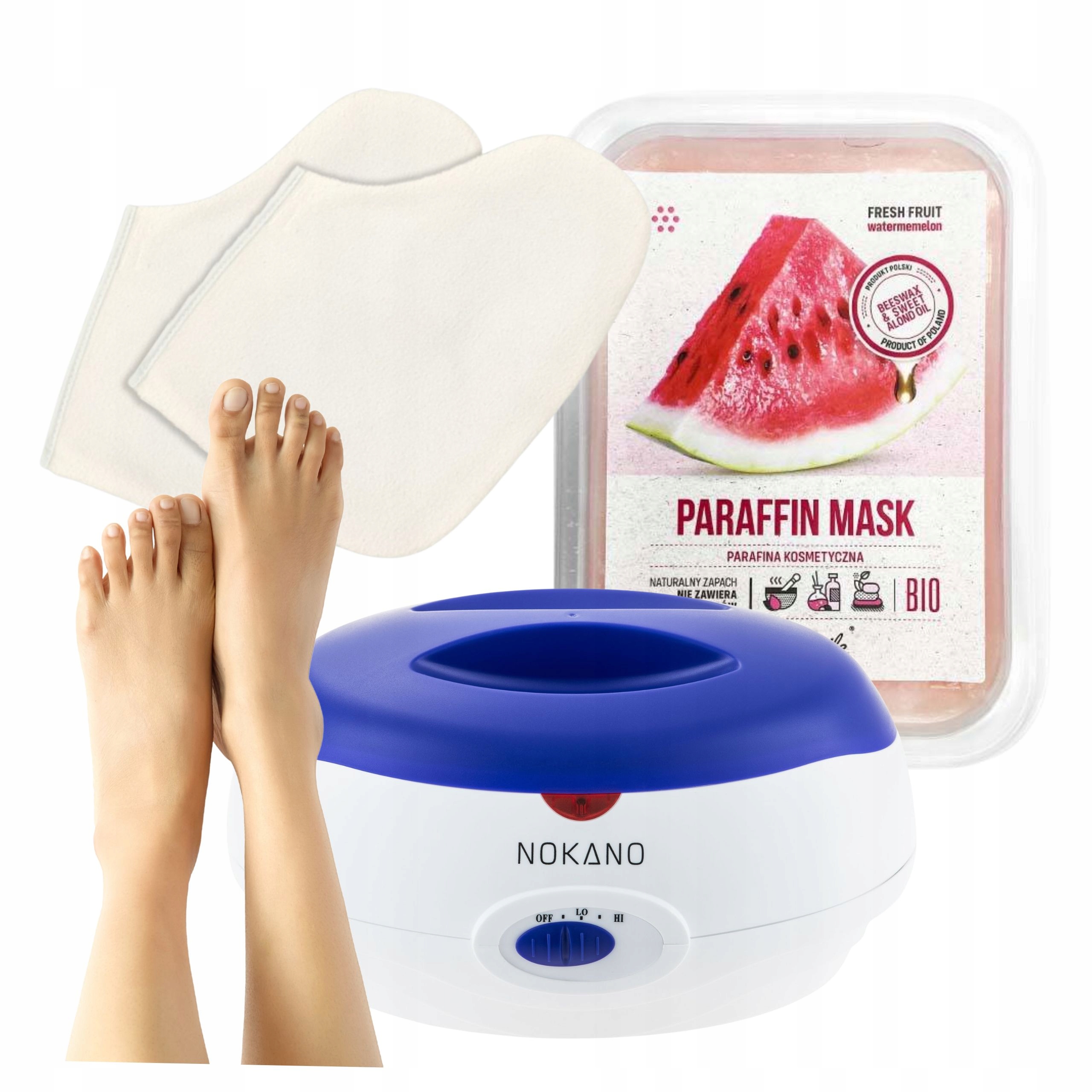 Zestaw Parafinowy Do Stóp Parafina 500ml Parafiniarka Skarpety Frotte