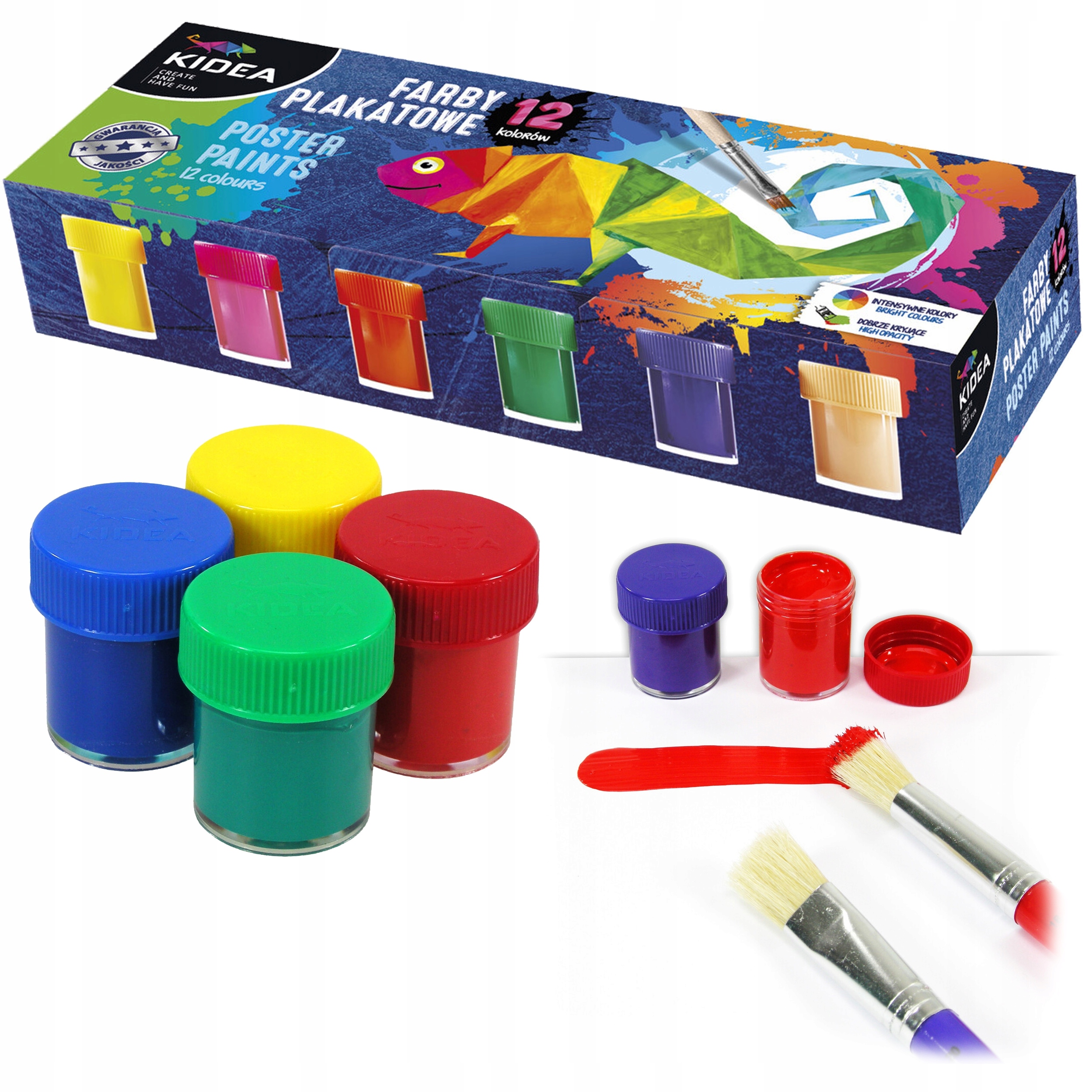 

Farby Plakatowe Szkolne 12 Kol. 20ML Kidea FP12KKA