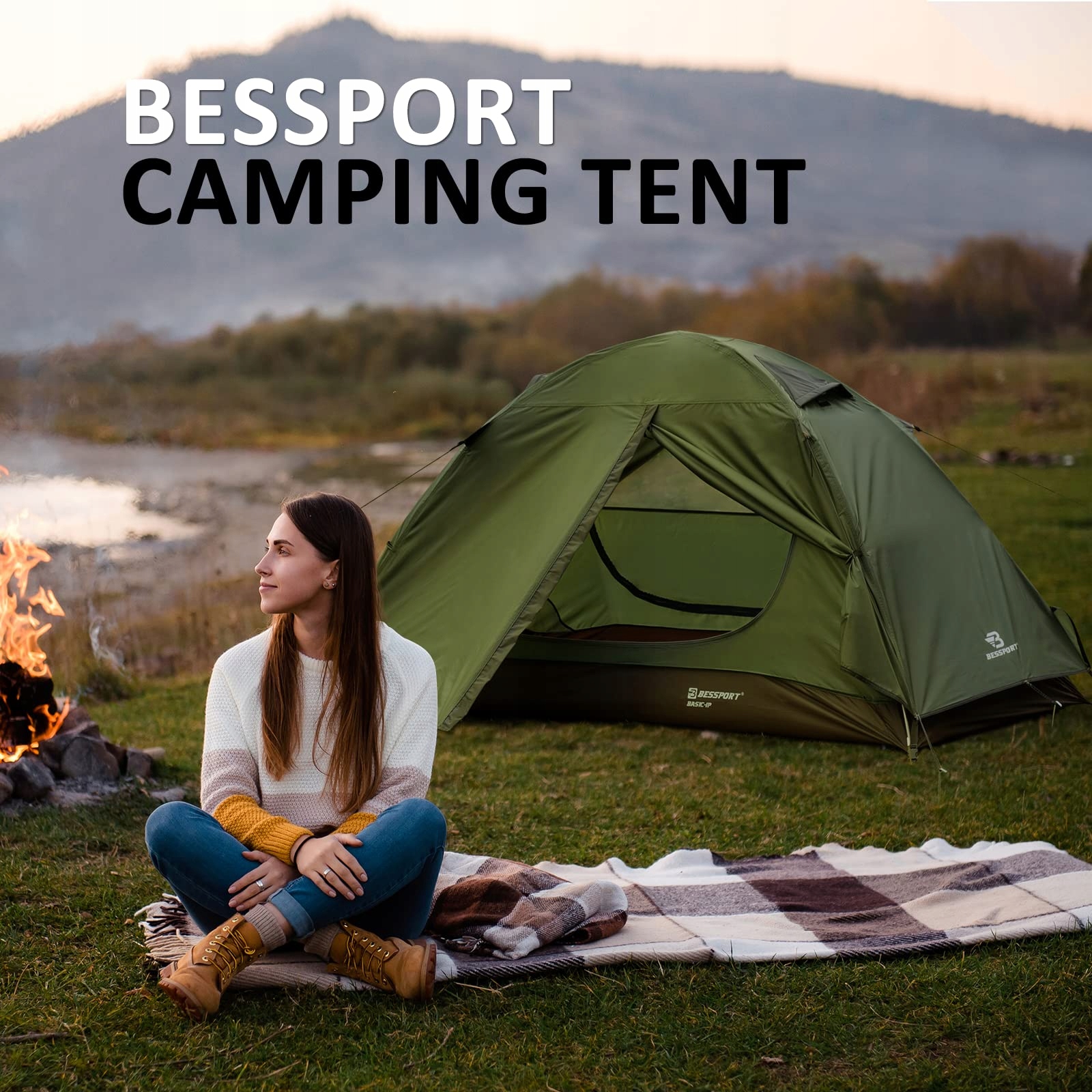 BESSPORT Namiot 1 Osobowy Ultralekki Wodoodporny Na Camping i Wędrówki — miniatura 6