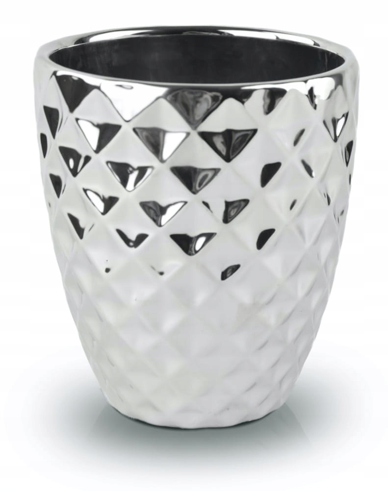 

Piękna Doniczka Osłonka Ceramiczna Srebrna 3d