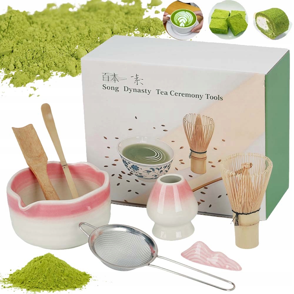 7X Bambusowy Zestaw Prezentowy Do Herbaty Matchy Chashaku Trzepaczka Łyżka