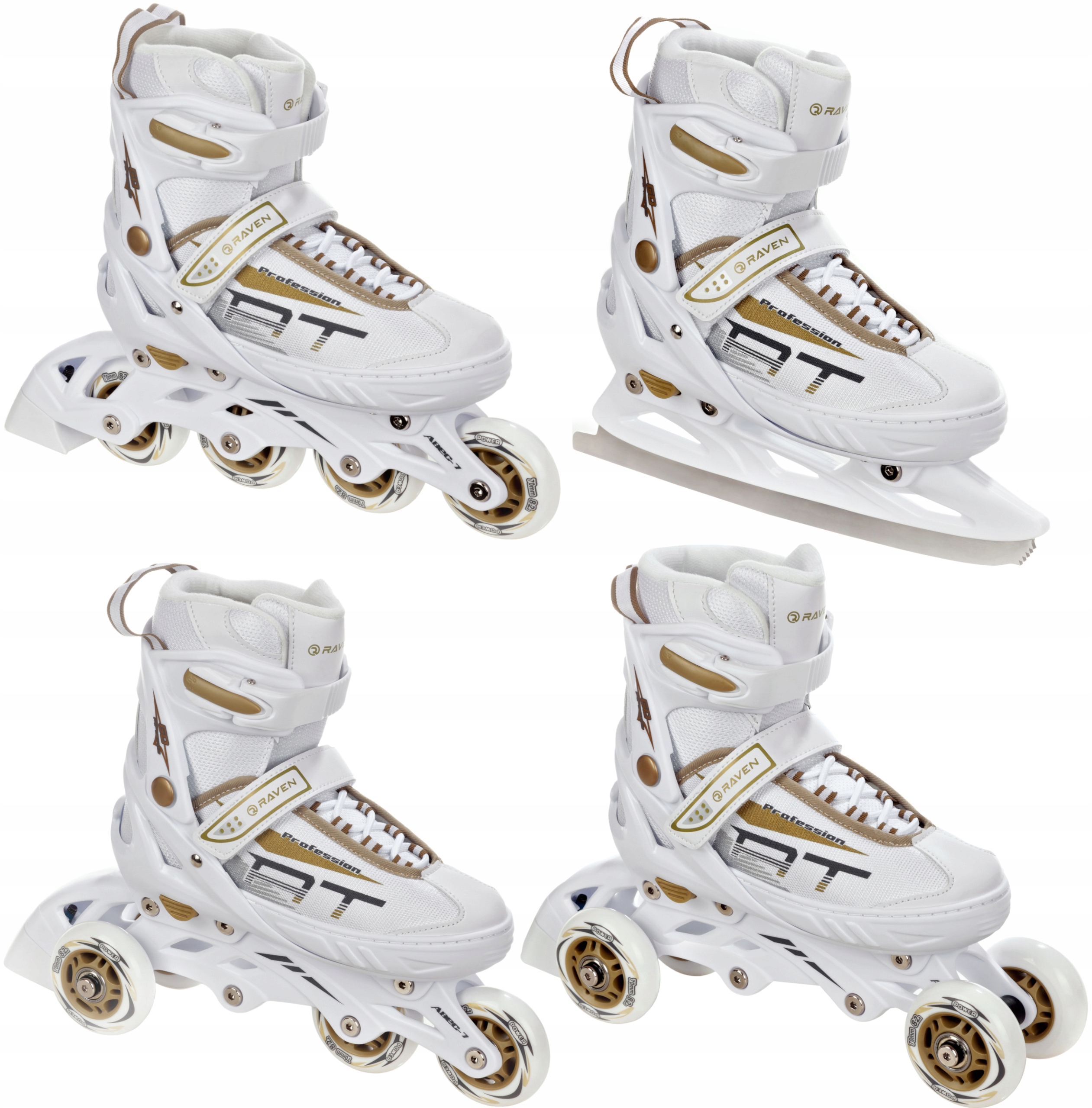 

Rolki Łyżwy 4w1 Raven Profession White/Gold 35-39