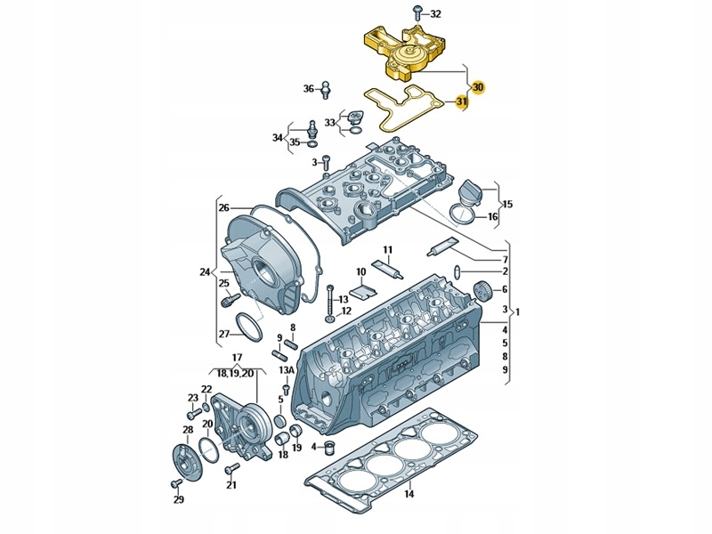 Odma Separator Oddzielacz Oleju 2.0 TFSI Audi TT OE Typ samochodu 4x4/SUV Samochody osobowe
