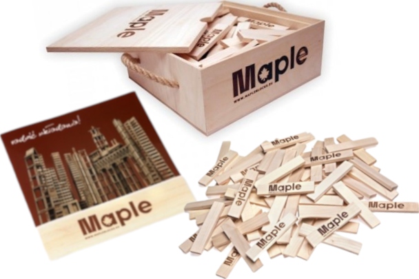 

Drewniane Klocki Maple Edukacyjne Skrzynia 100 Szt