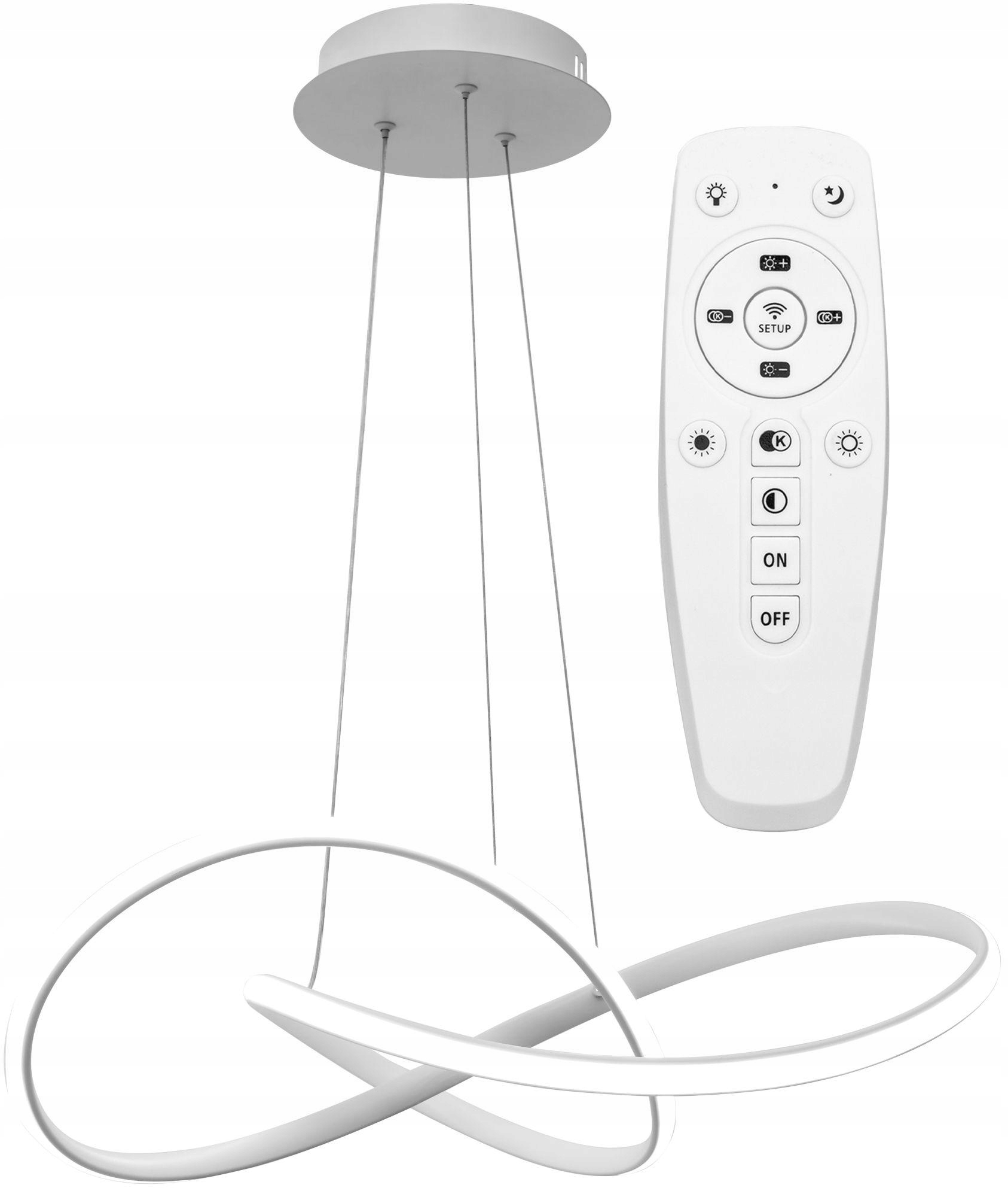 Ring moderní Led závěsné stropní svítidlo dálkové ovládání APP396-CP bílé