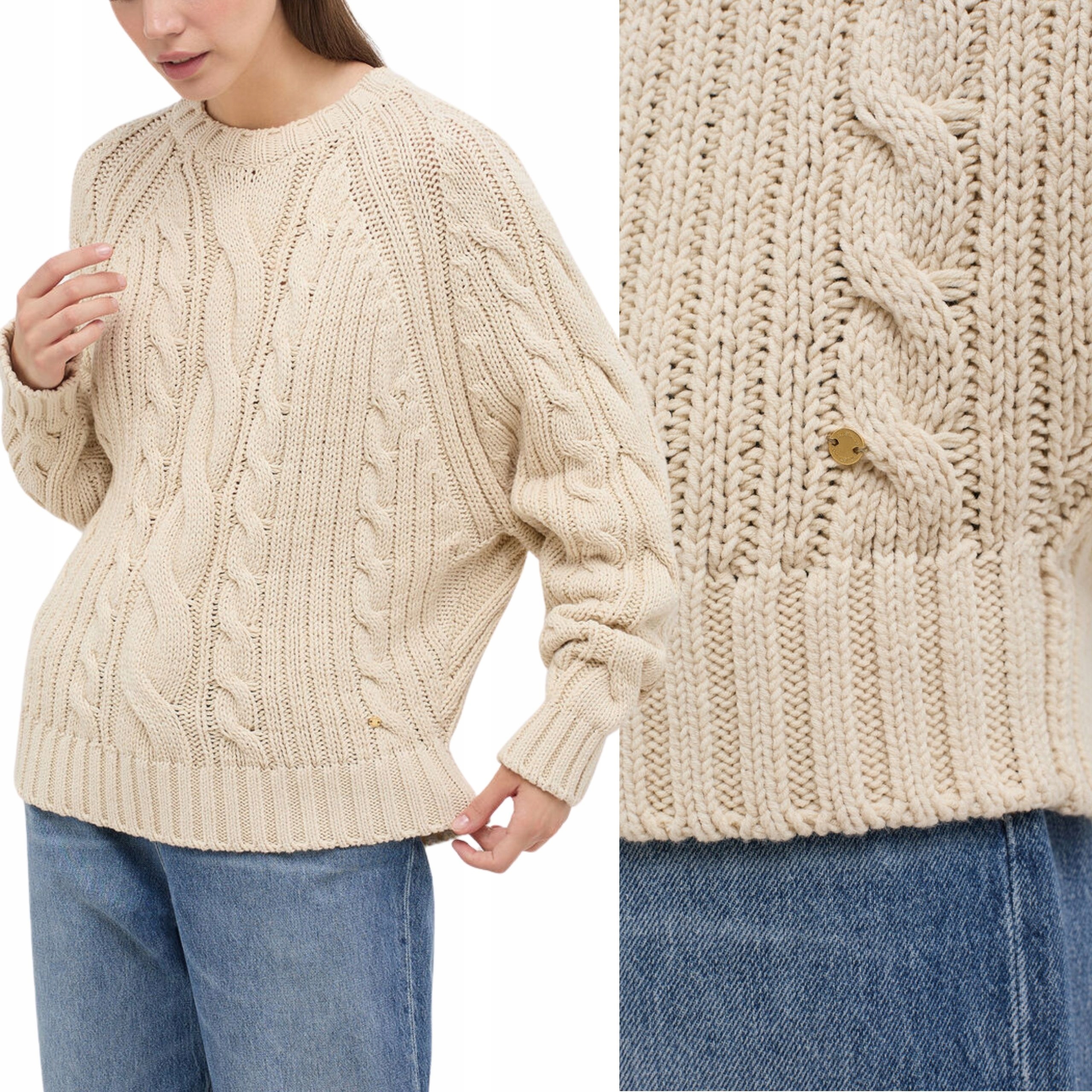 Mustang svetr béžový Camilla C Cable XL