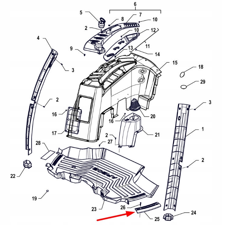 P5s45801224 правая крышка пола у двери