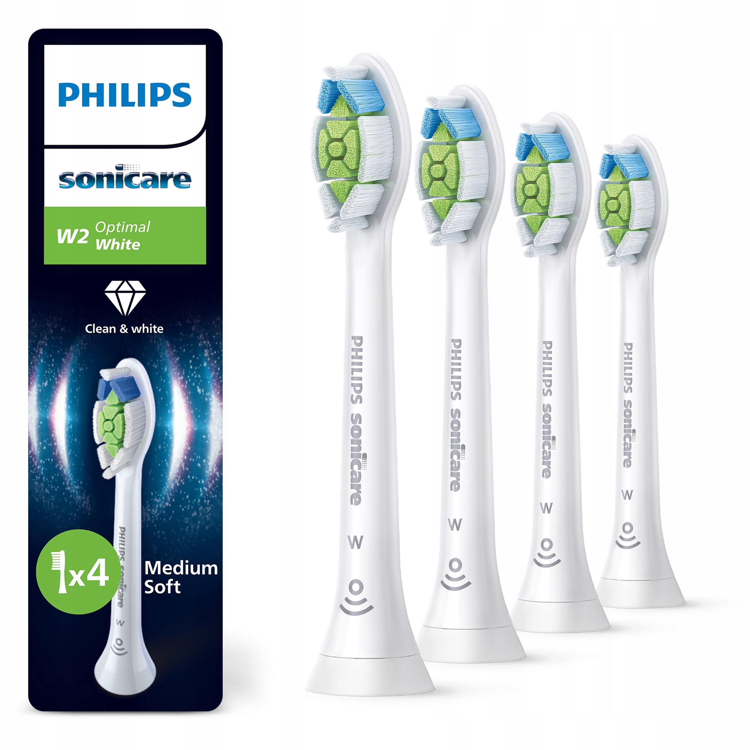 Końcówki do Philips Sonicare W2 Wybielające 4 szt roczny zapas HX6064/87