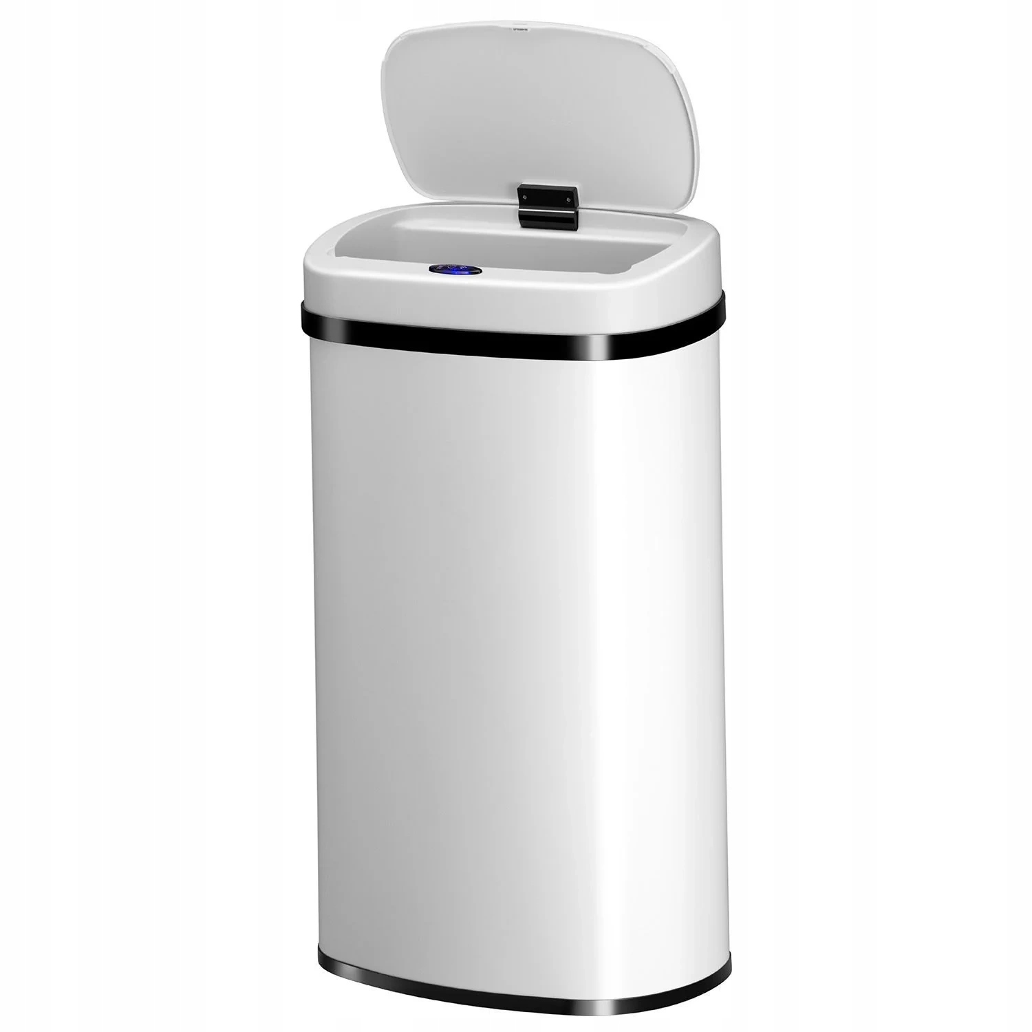 Biały Automatyczny Kosz Na Śmieci Odpady 60L Czujnik Bezdotykowy Prosokątny