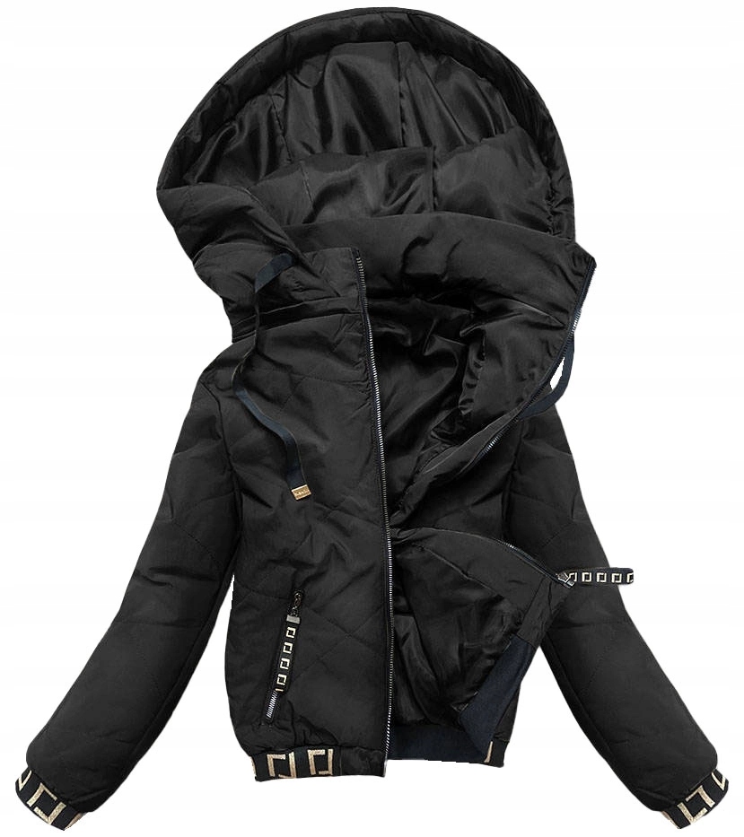 Bunda S Ozdobnými Lemami B8098 Černá L (40)