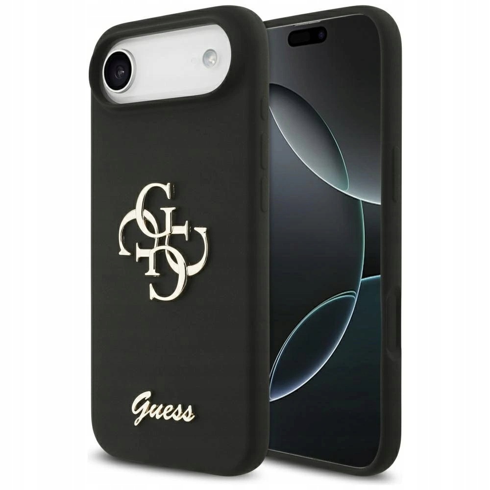 Guess silikonowe etui Big 4G Script do iPhone'a 17 Air czarne