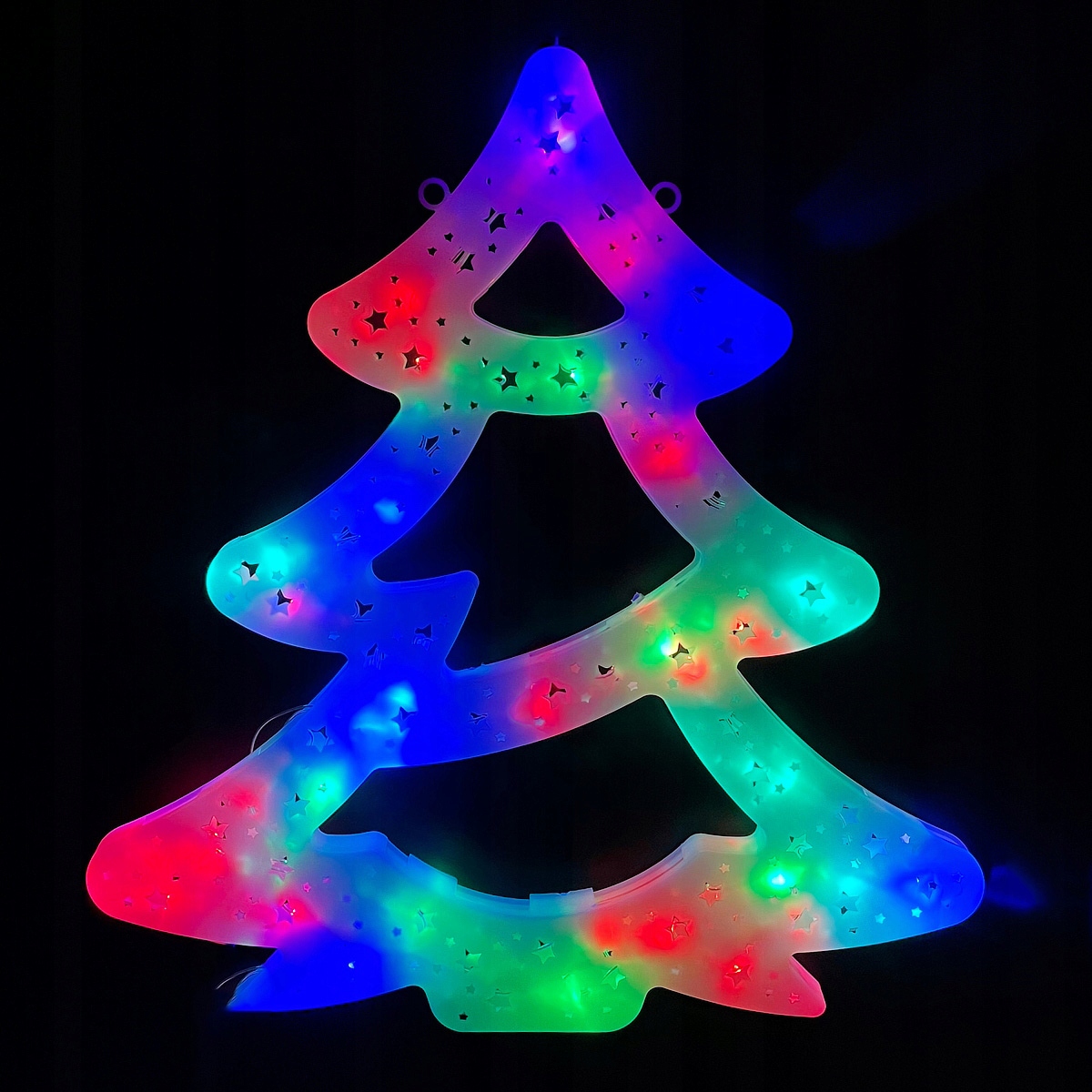 DUŻA CHOINKA LED OZOBA ŚWIĄTECZNA NA OKNO MULTIKOLOR WITRAŻ